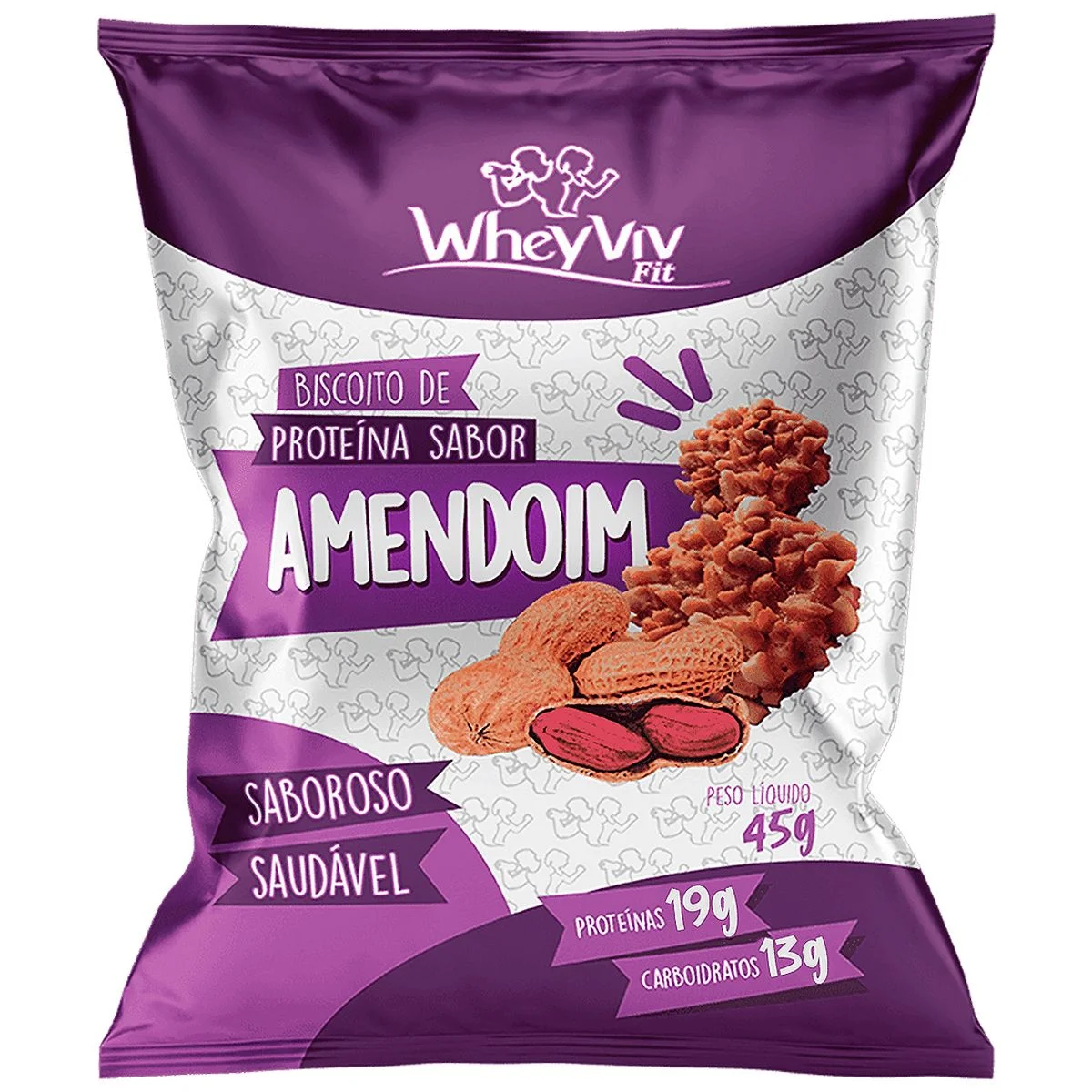 BISCOITO WHEYVIV SABOR AMENDOIM 45G
