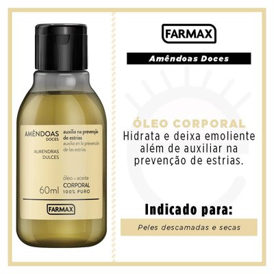 Óleo corporal amêndoas doces 100% puro