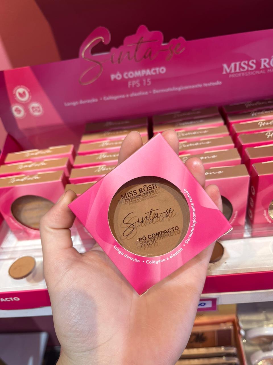 Pó compacto miss rose tons escuros