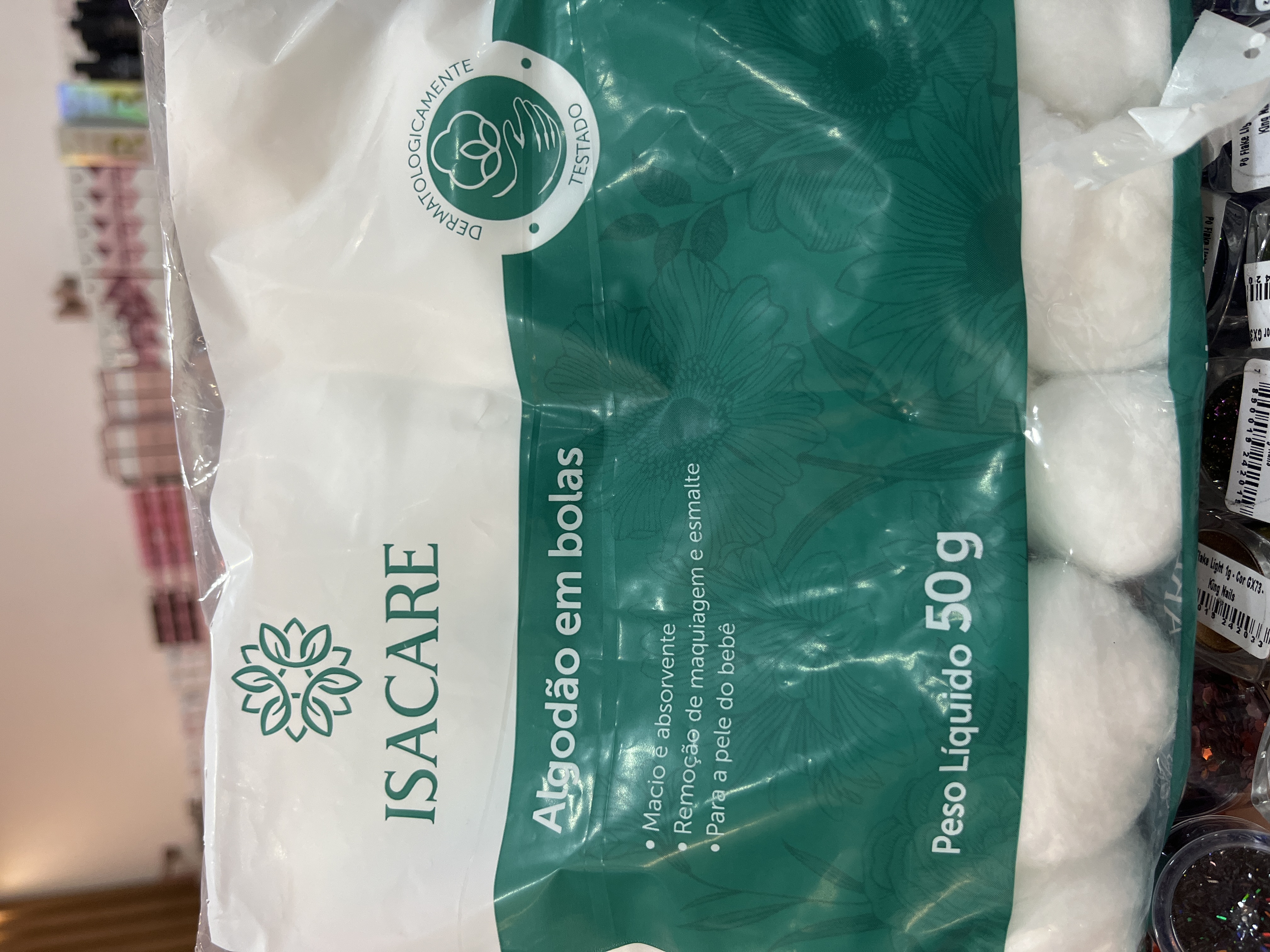 Algodão em bola Isacare 50g