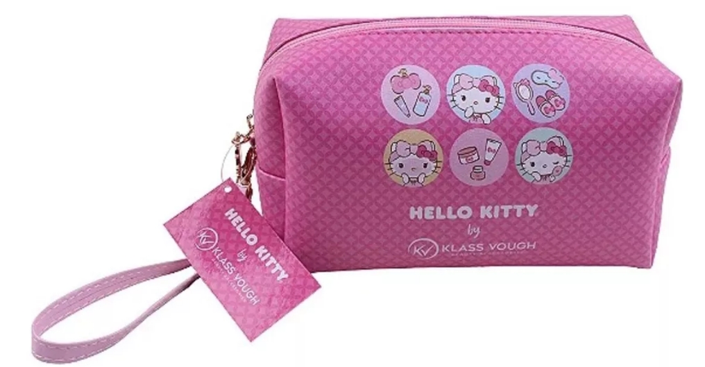 Necessaire Estampada Com Stickers Hello Kitty - Klass Vough Cor Pink