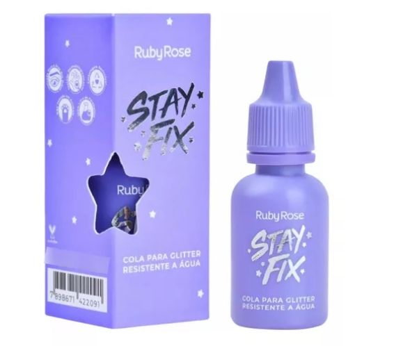 Cola Multifuncional Glitter Stay Fix Ruby Rose 15 Ml