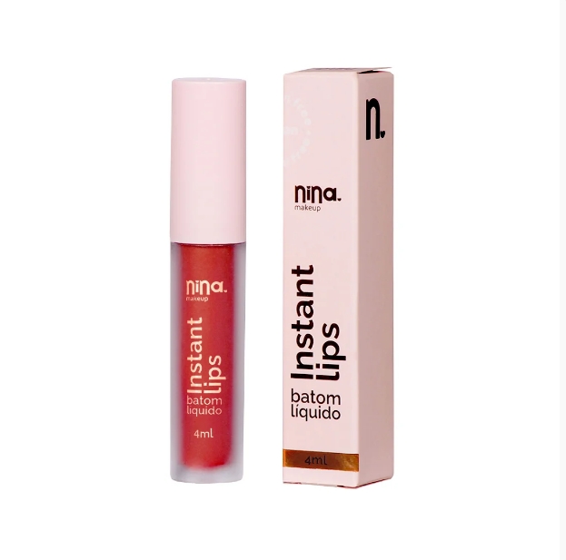 Batom Líquido Instant Lips Rubi - Nina Makeup