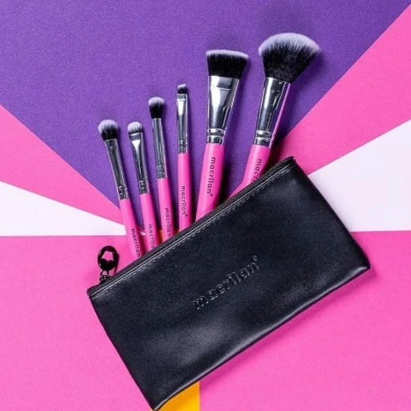 Kit 6 Pincéis + Nécessaire Travel Beauty - Macrilan