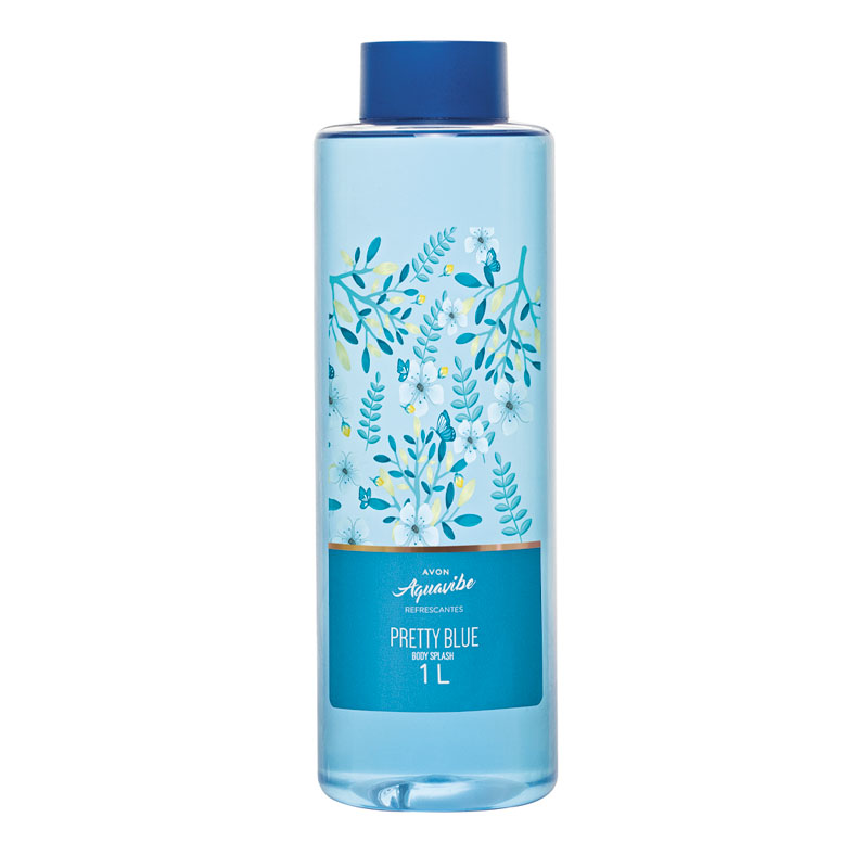 BODY SPLASH PRETTY BLUE FLORAL ERVAS AVON 1L (129)