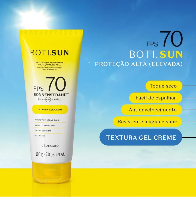 PROTETOR SOLAR CORPORAL BOTI.SUN GEL CREME