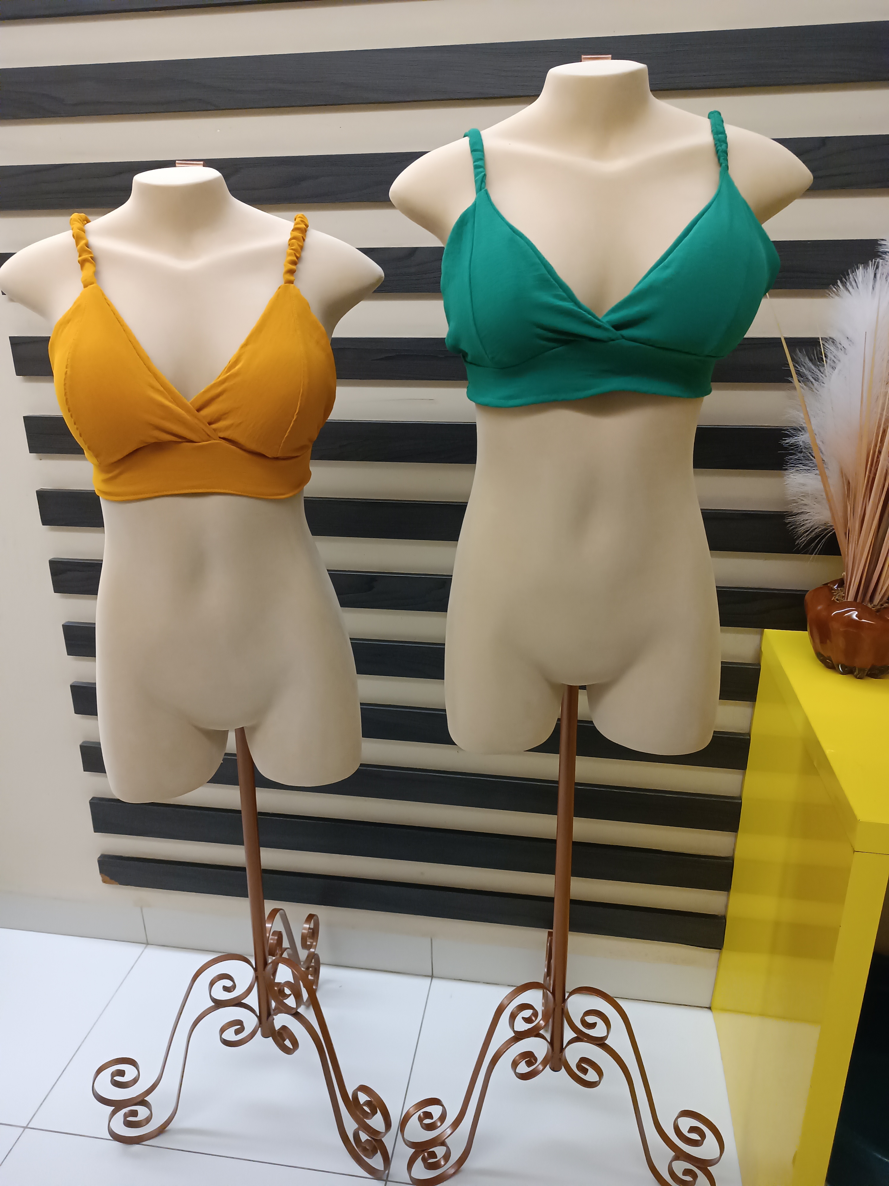 Croped alça com elástico