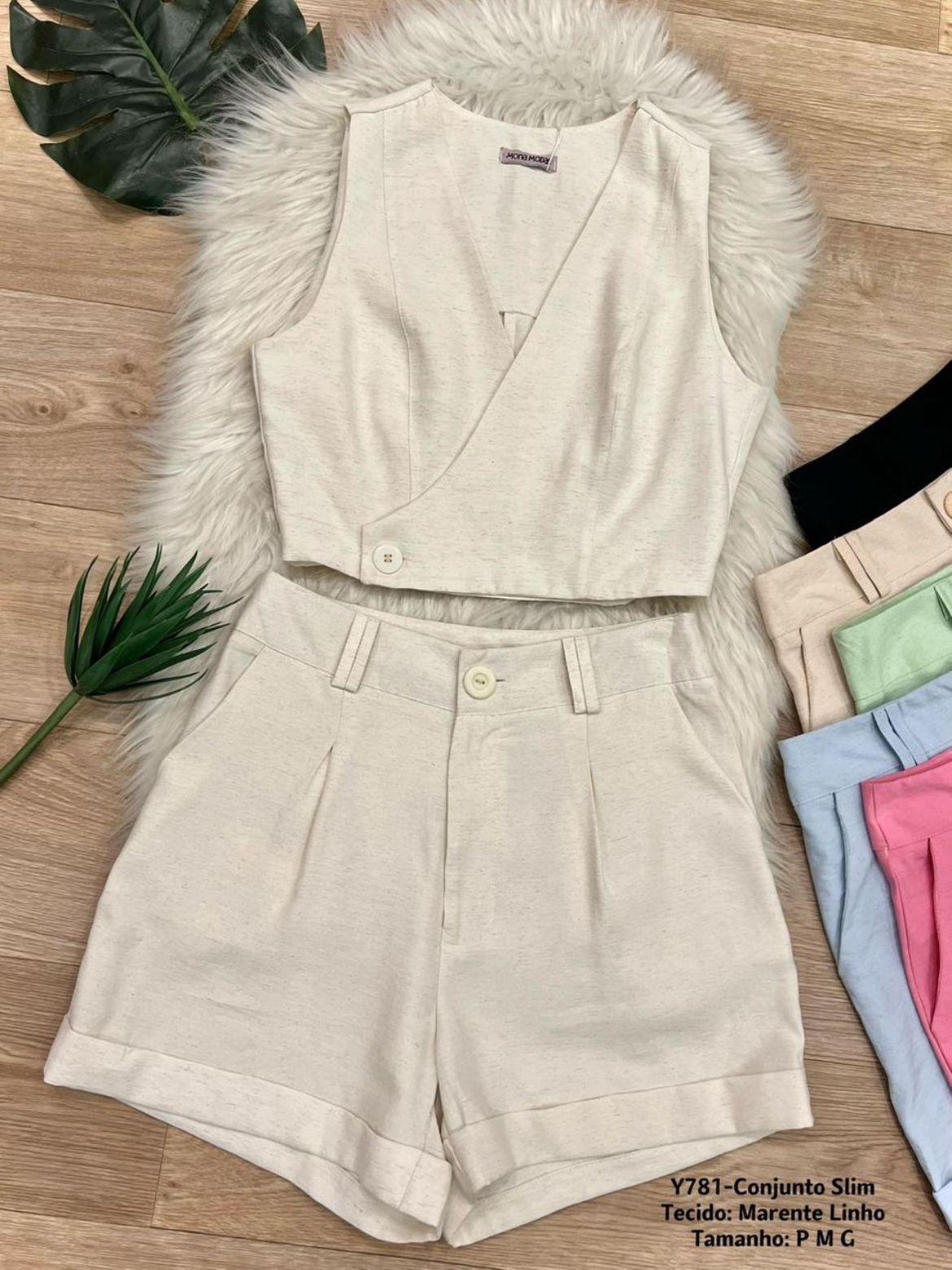 Short+Cropped com botão