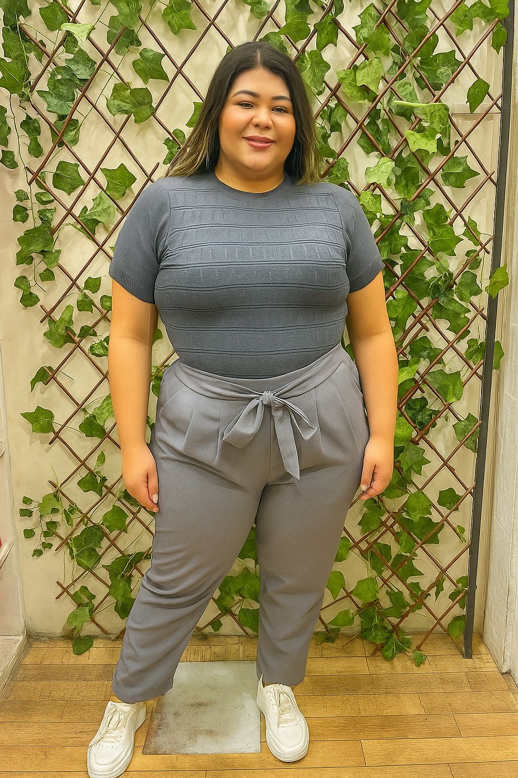 Blusa plus tricô modal