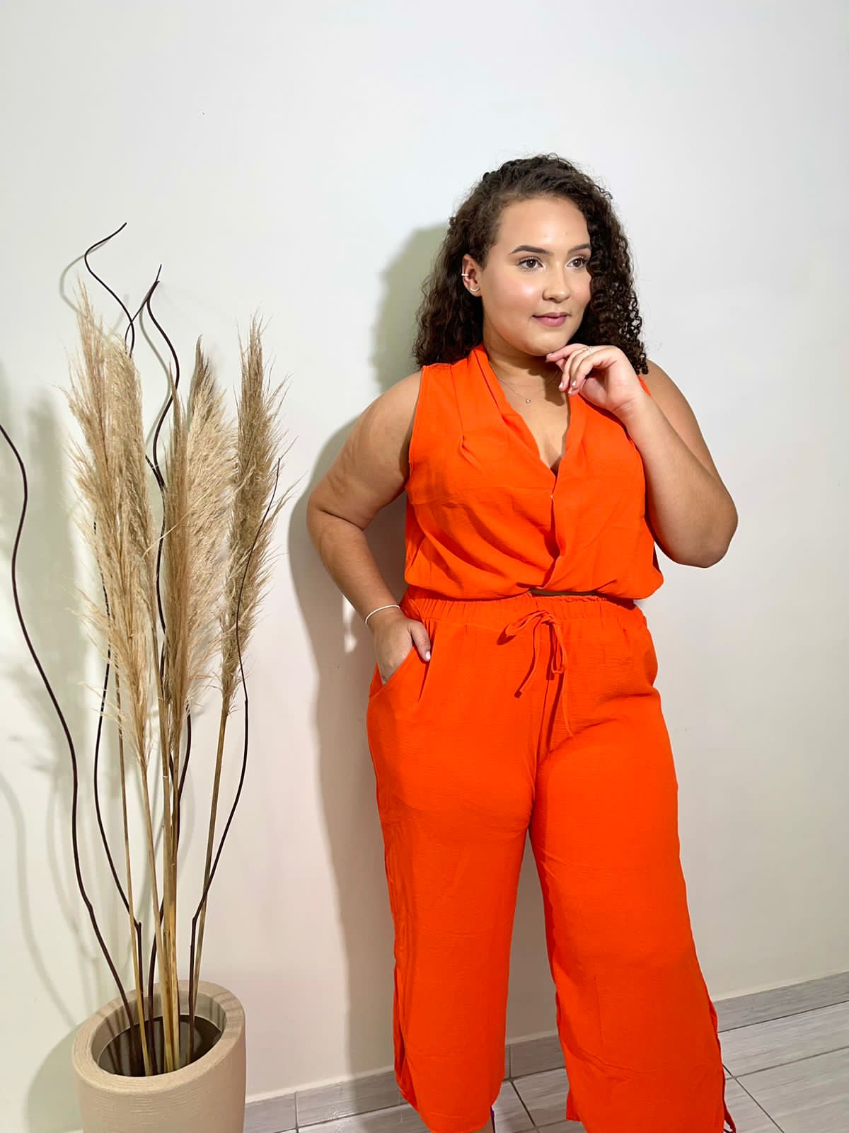 Conjunto duna com blusa transpassada