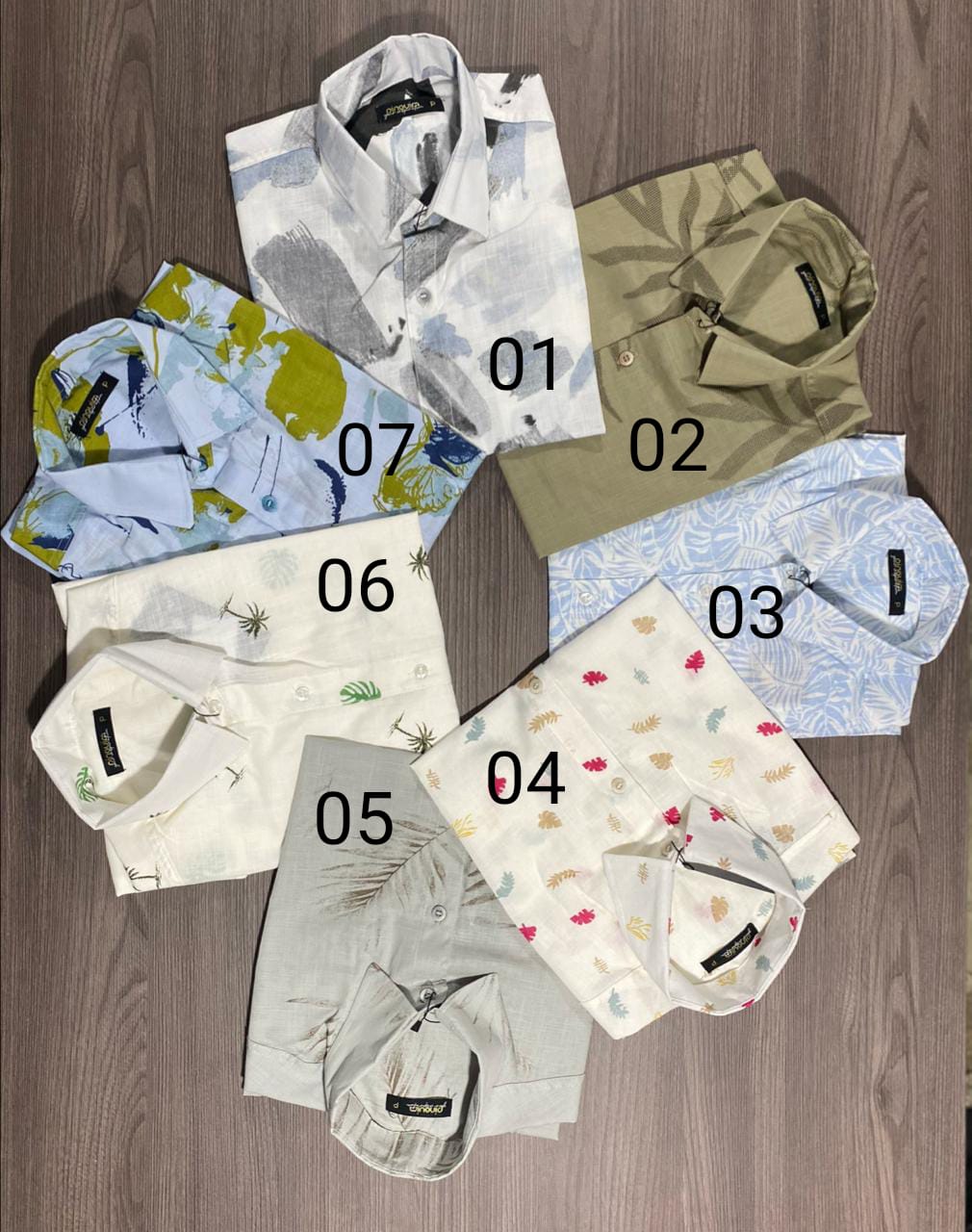 Camisa Linho Estampada P - lançamento