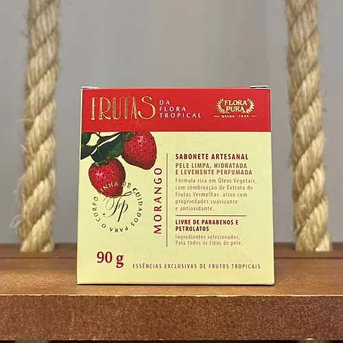 SABONETE ARTESANAL DE MORANGO 90G COD3185