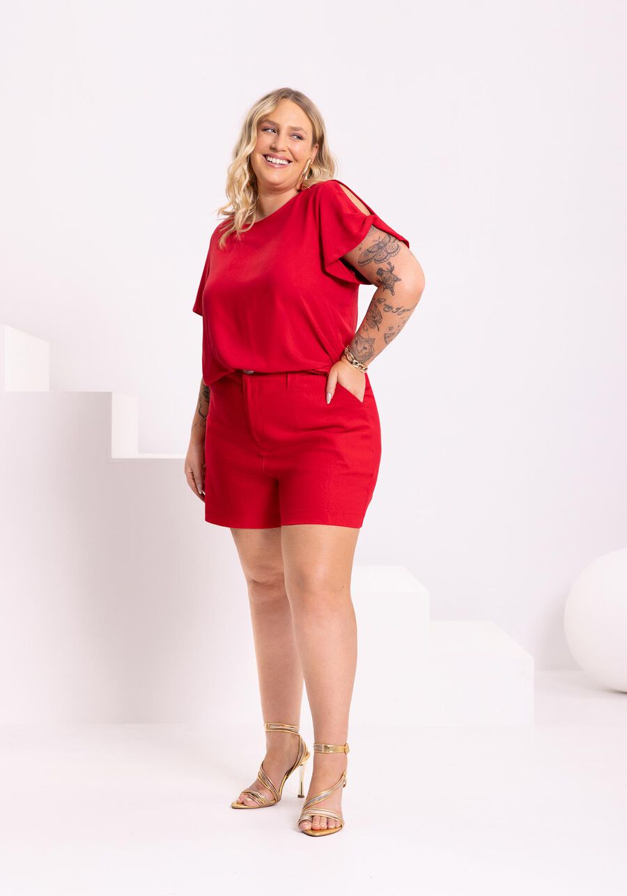 Blusa em viscose com abertura nas mangas