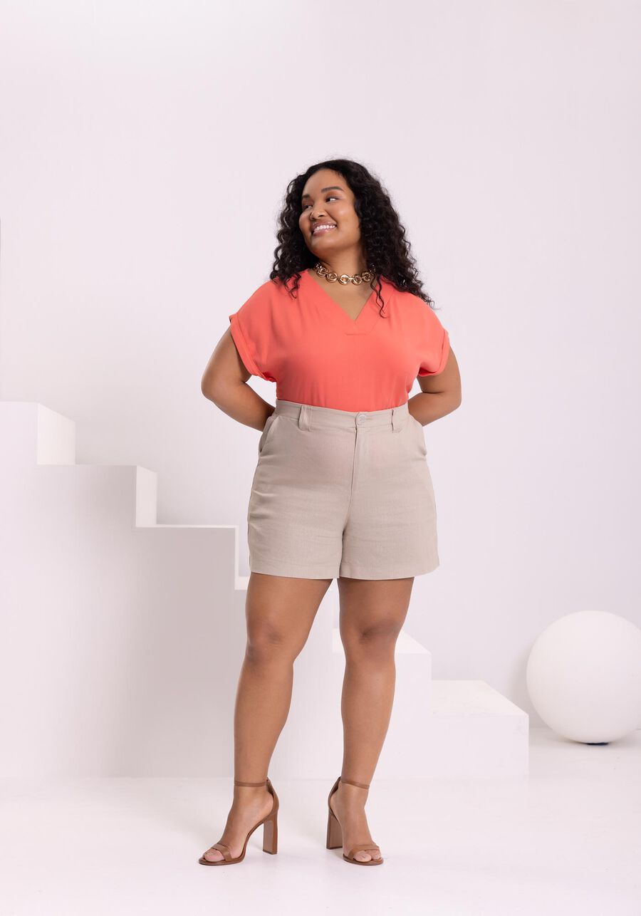 Blusa mullet com decote V