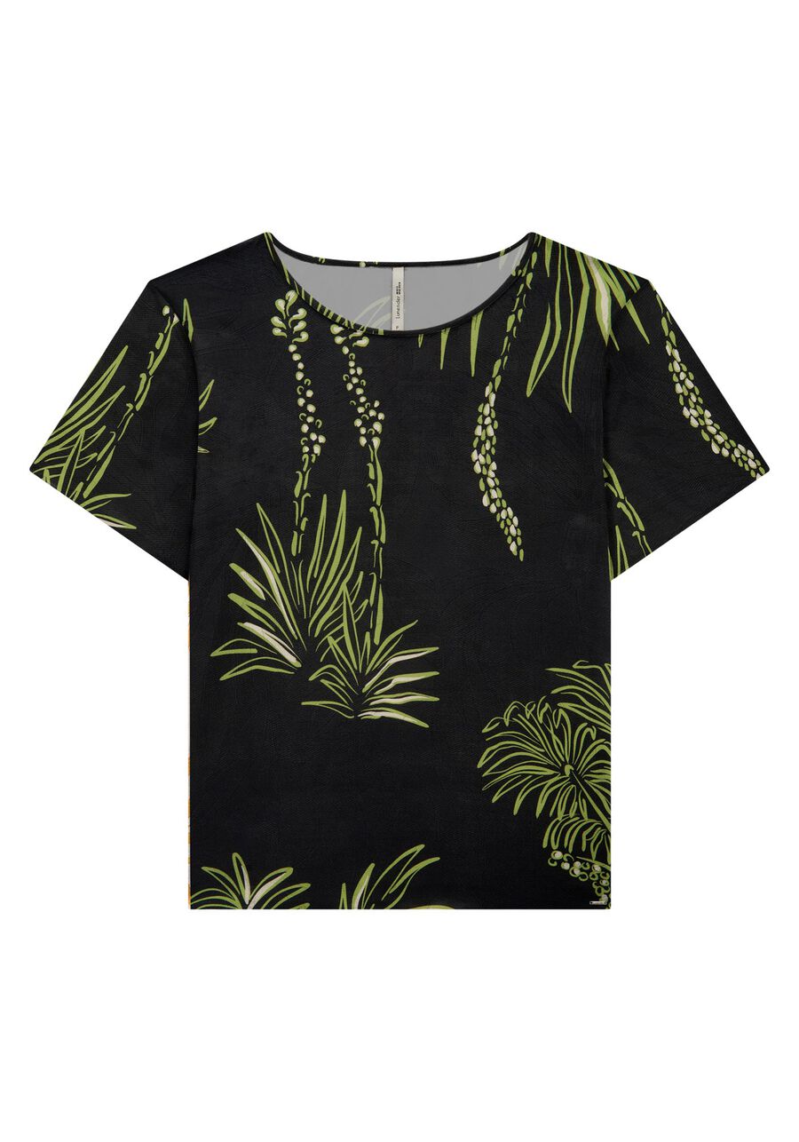 Blusa manga curta plus + viscose