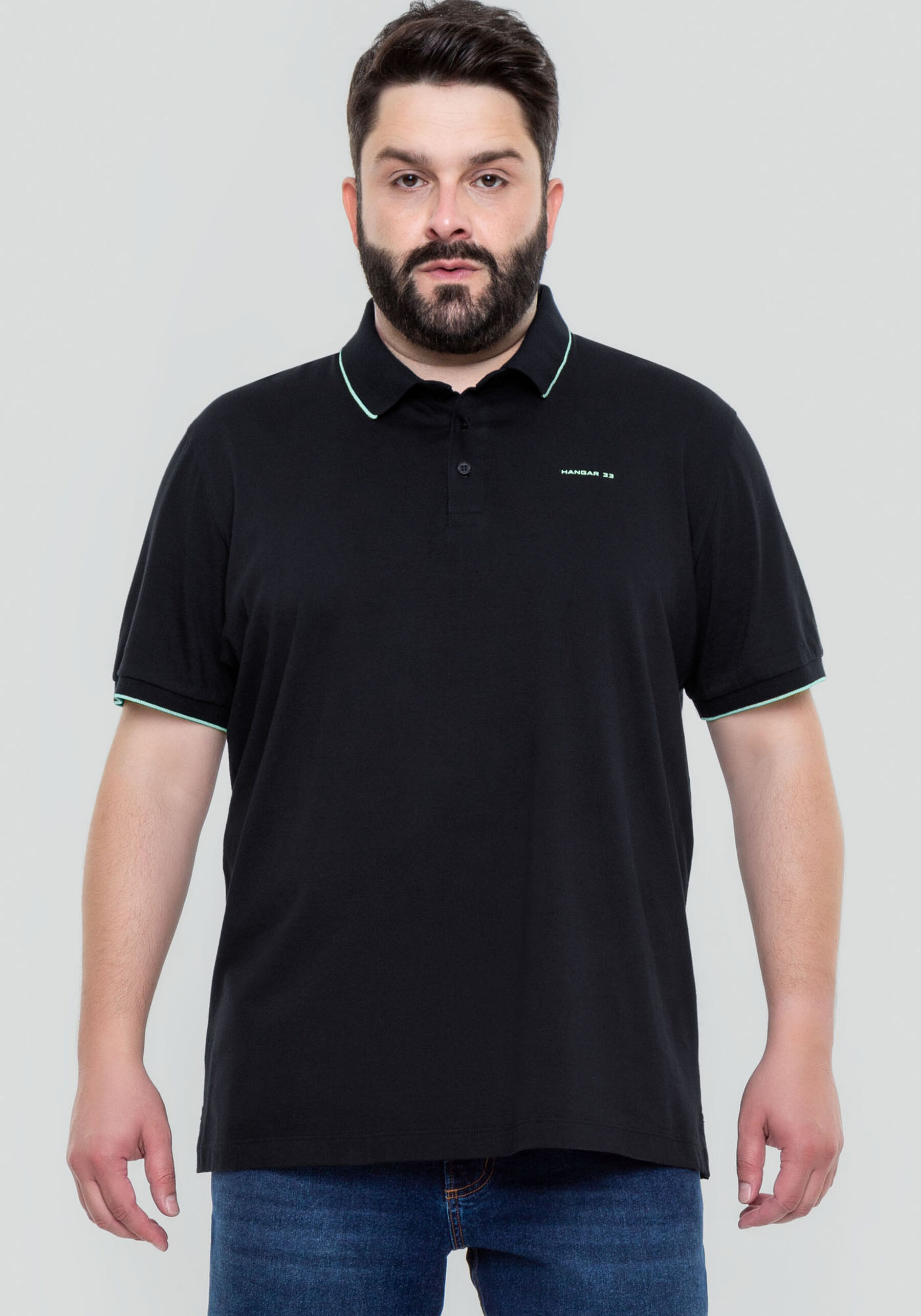 Camisa POLO big e tall com retilínea