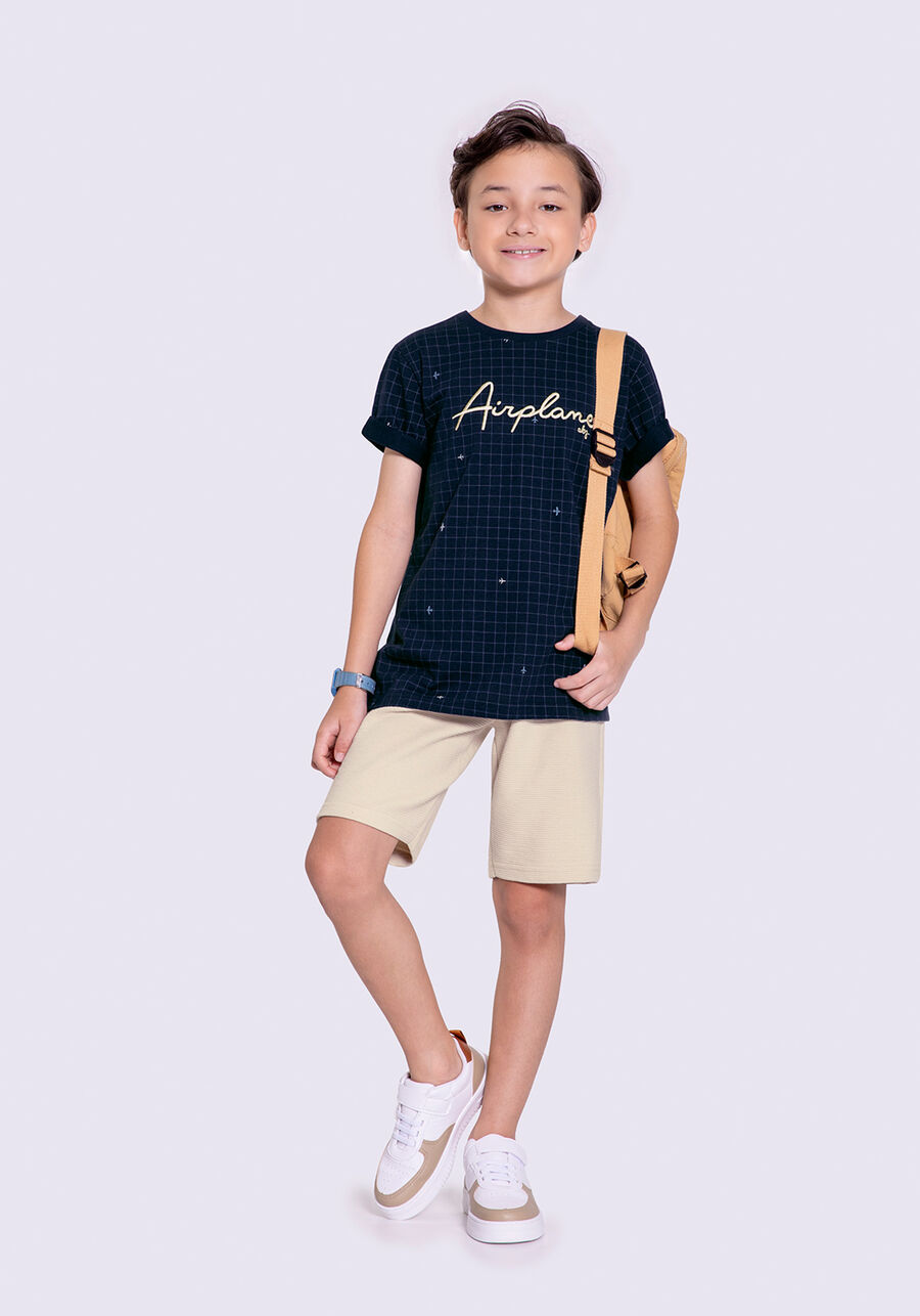 Conjunto Infantil Menino com Camiseta Bordada