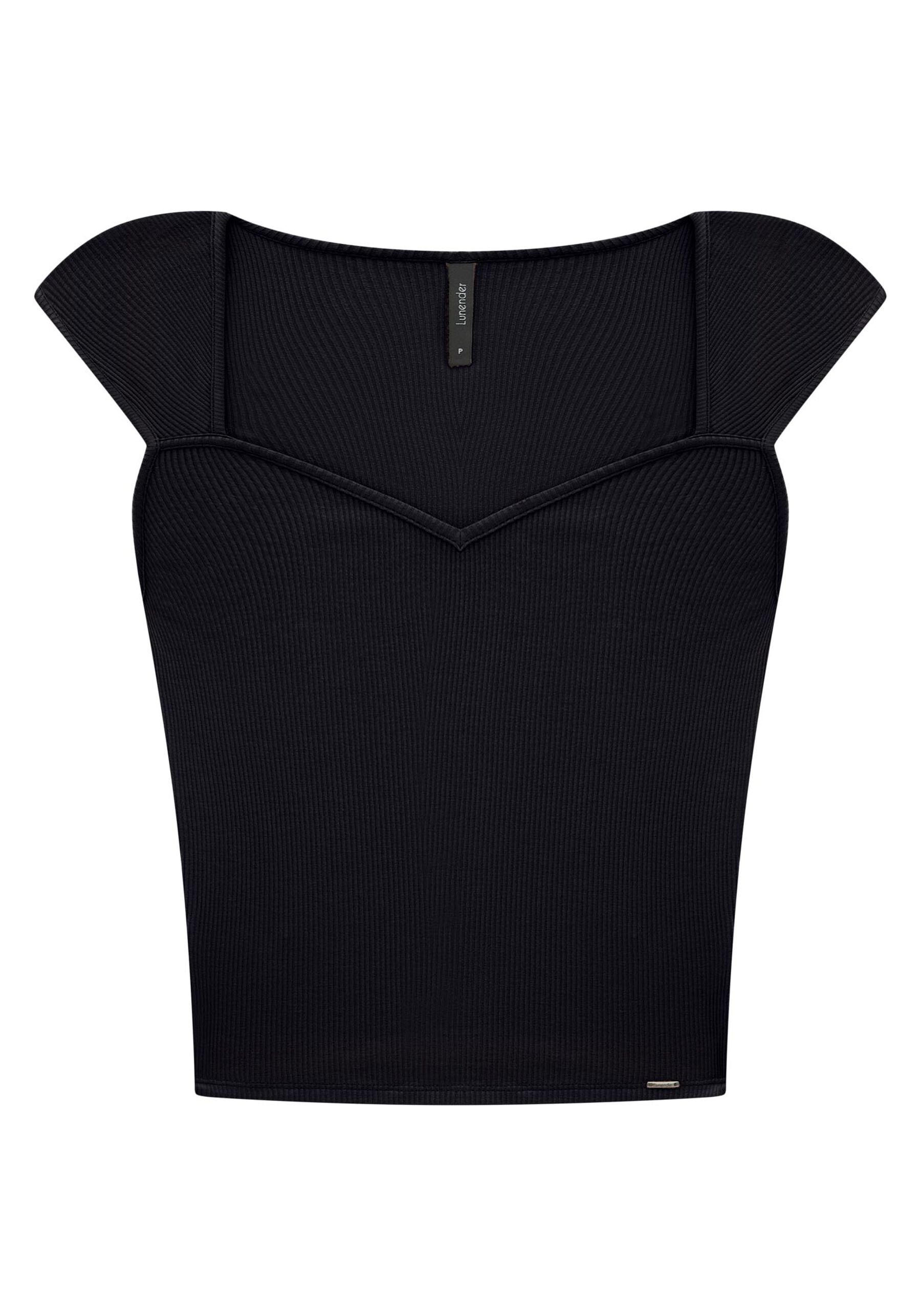 Blusa Cropped Canelada com Recorte Decote