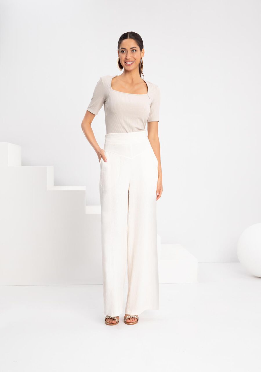 Blusa De Mangas Curtas Com Decote Quadrado Em Malha Canelada