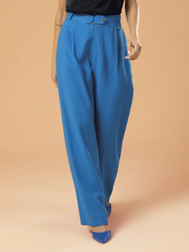 Calça Feminina Em Alfaiataria Elegante Gris Preto