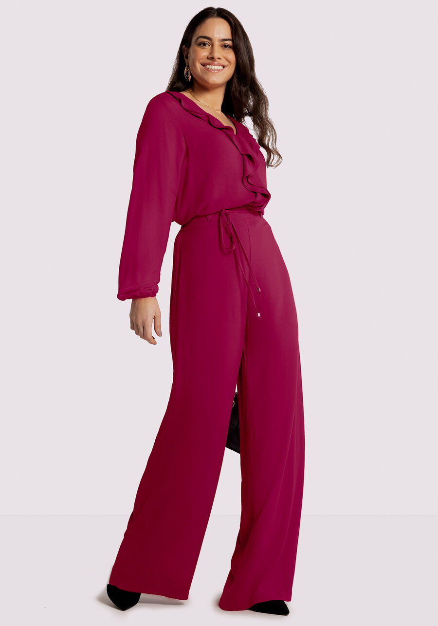 Blusa Manga Bufante em Viscose com Babado