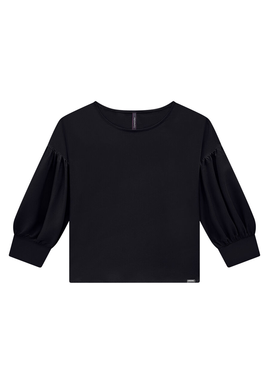 Blusa em Viscose com Manga 3/4 Bufante