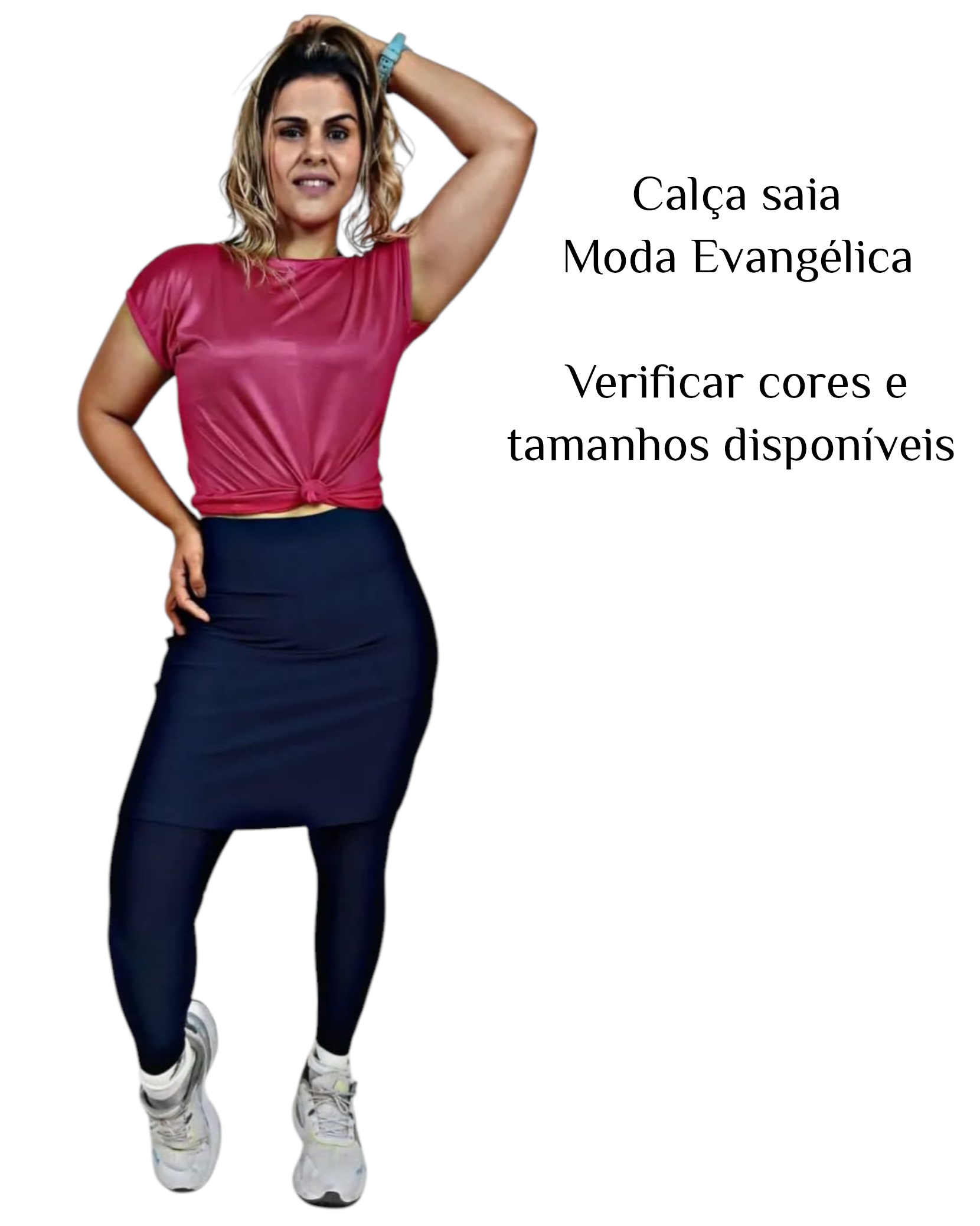 Calça saia MODA EVANGÉLICA cor PRETA