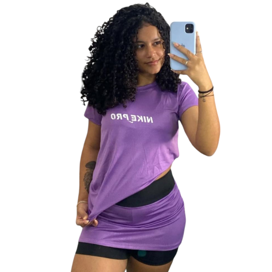 Conjunto de Short M saia lilás