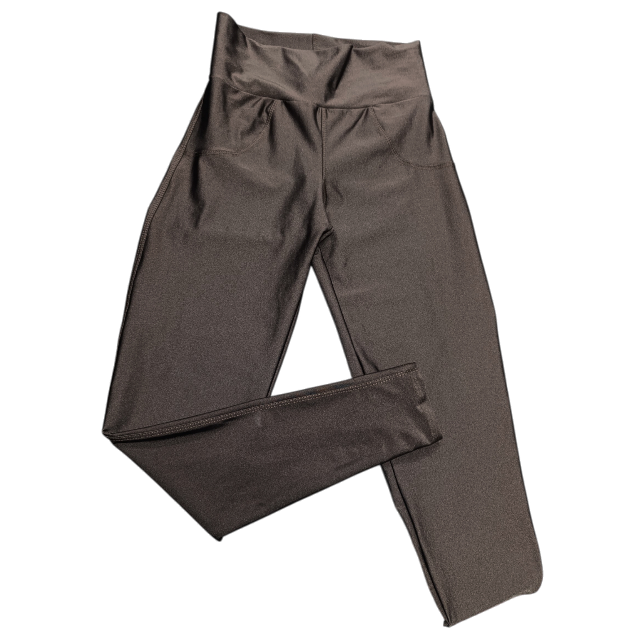 Calça M G Atlanta. Poliamida acetinada. MARROM