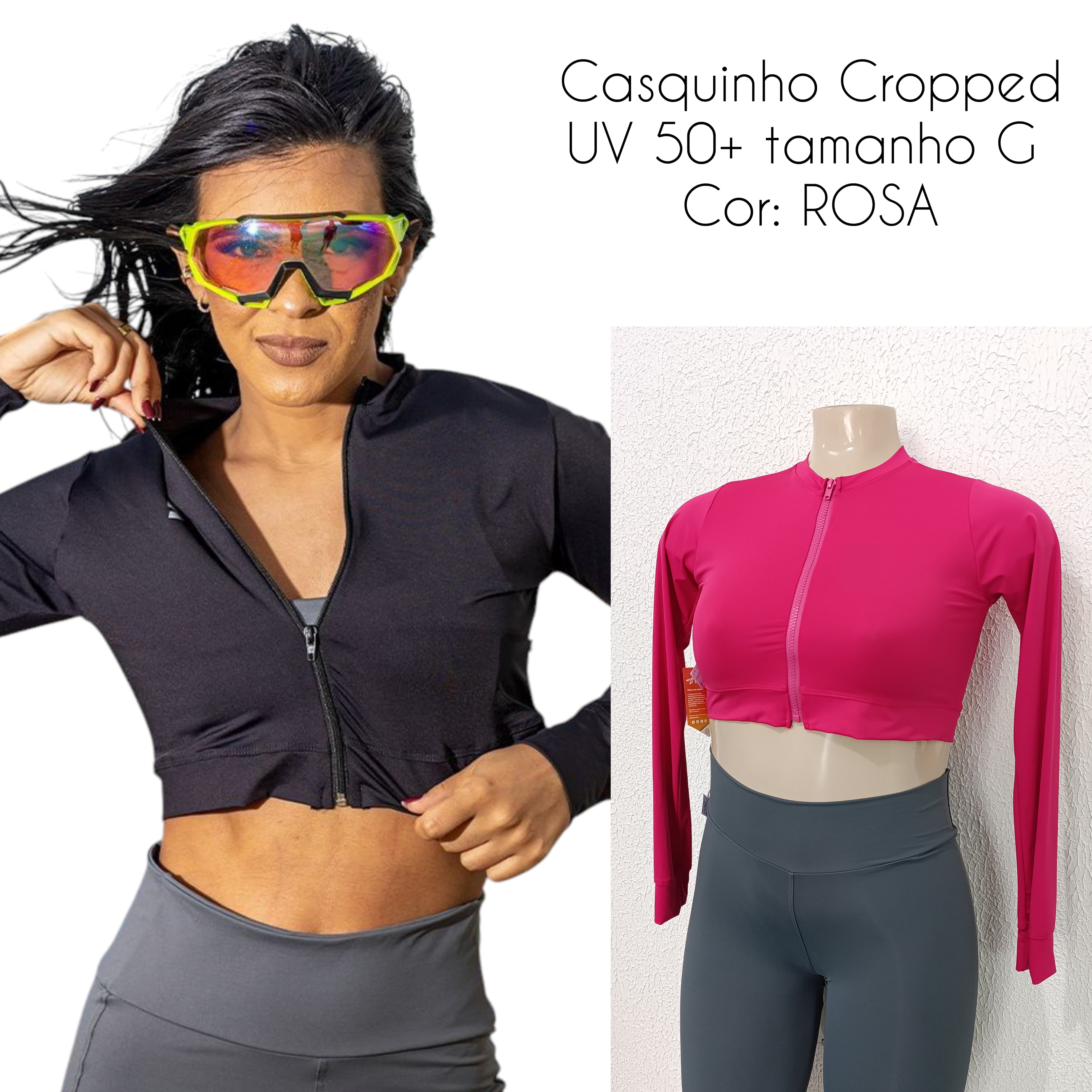 Casaquinho G cropped UV 50+ cor Rosa