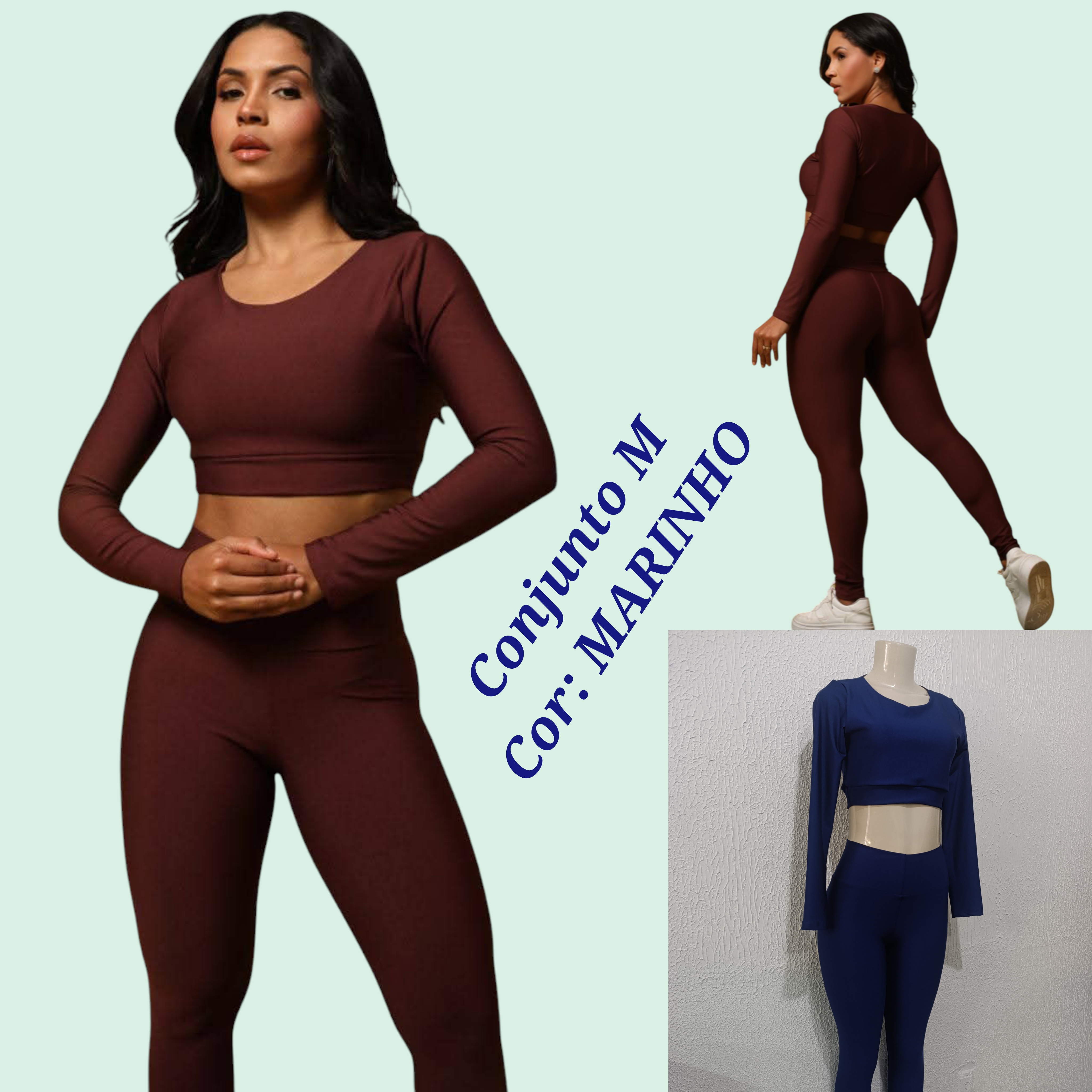 Conjunto de Calça M. Disponível na cor MARINHO