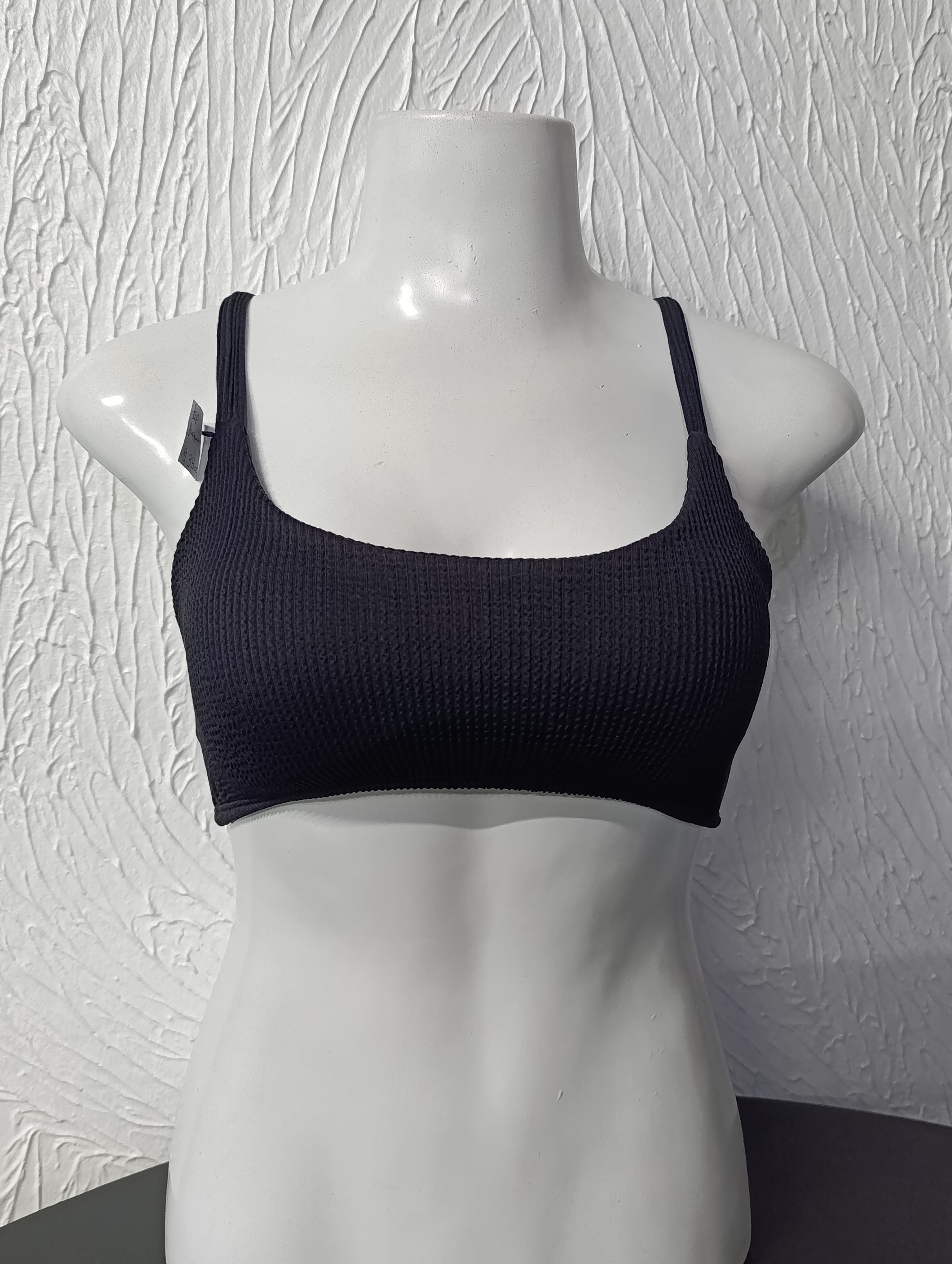 Top M com bojo Jacquard Preto