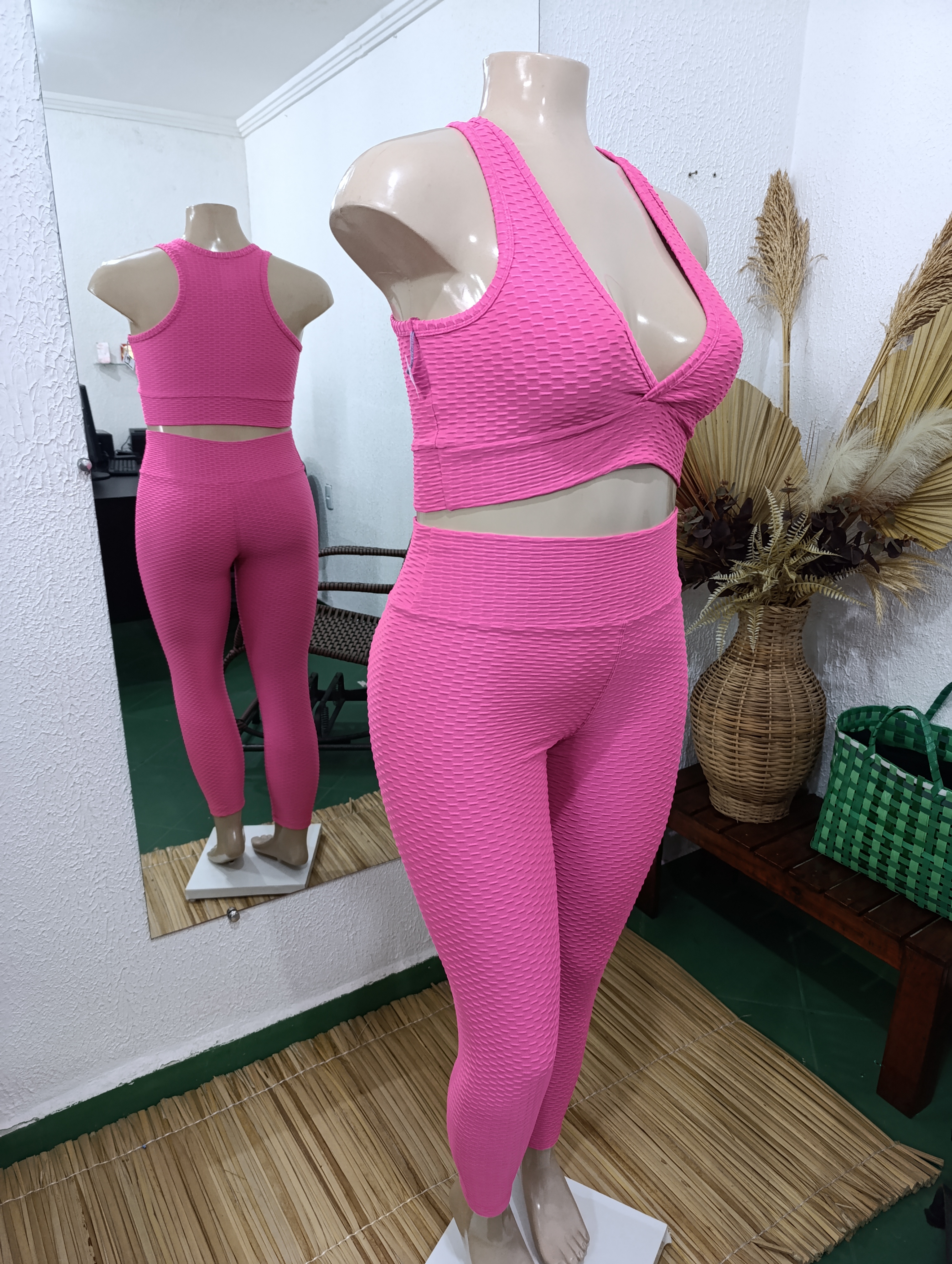 Conjunto de Calça GG Jacquard COR ROSA PROMOÇÃO