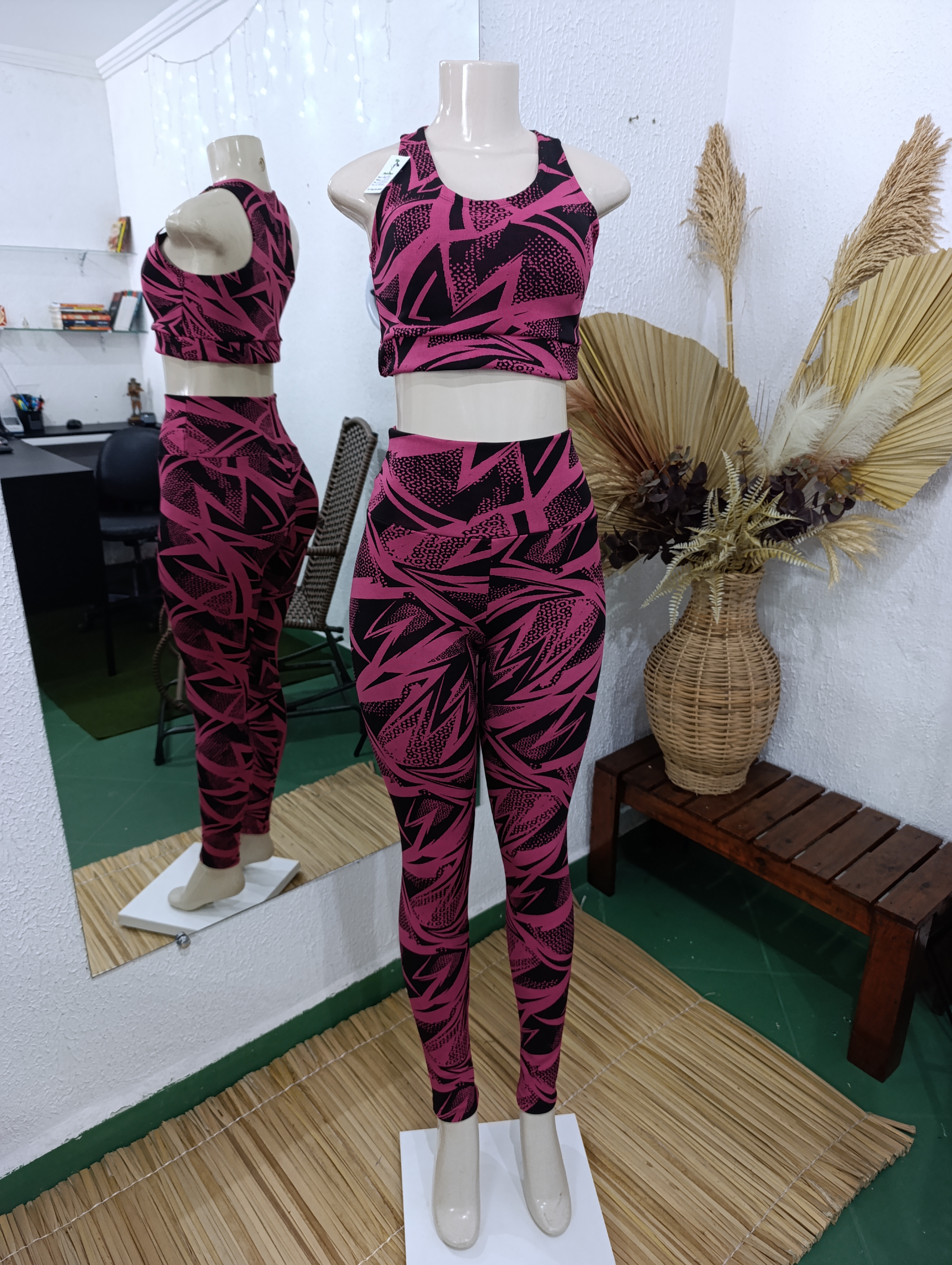 Conjunto de Calça M Jacquard Rosa pink