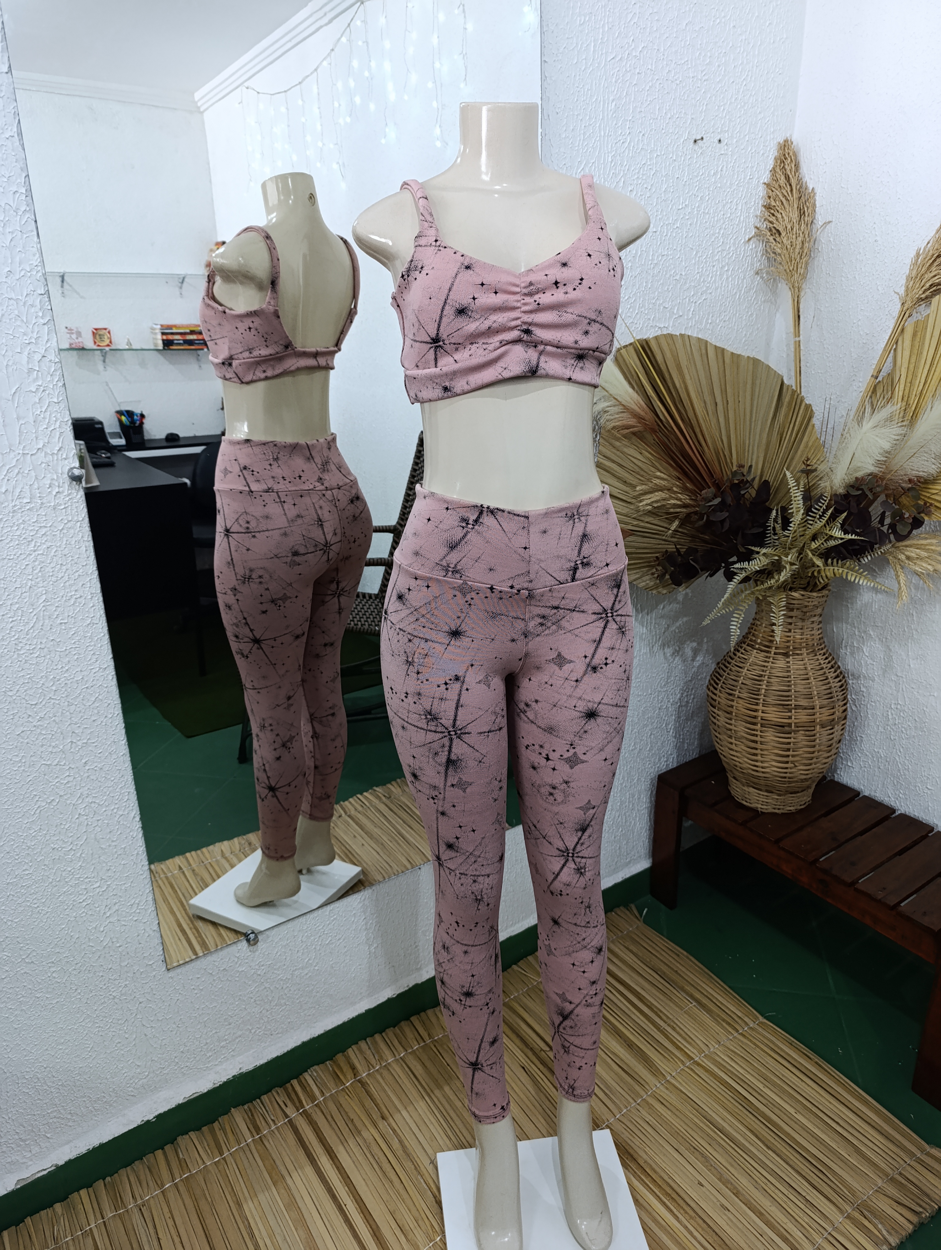Conjunto de calça G em Jacquard Rosê