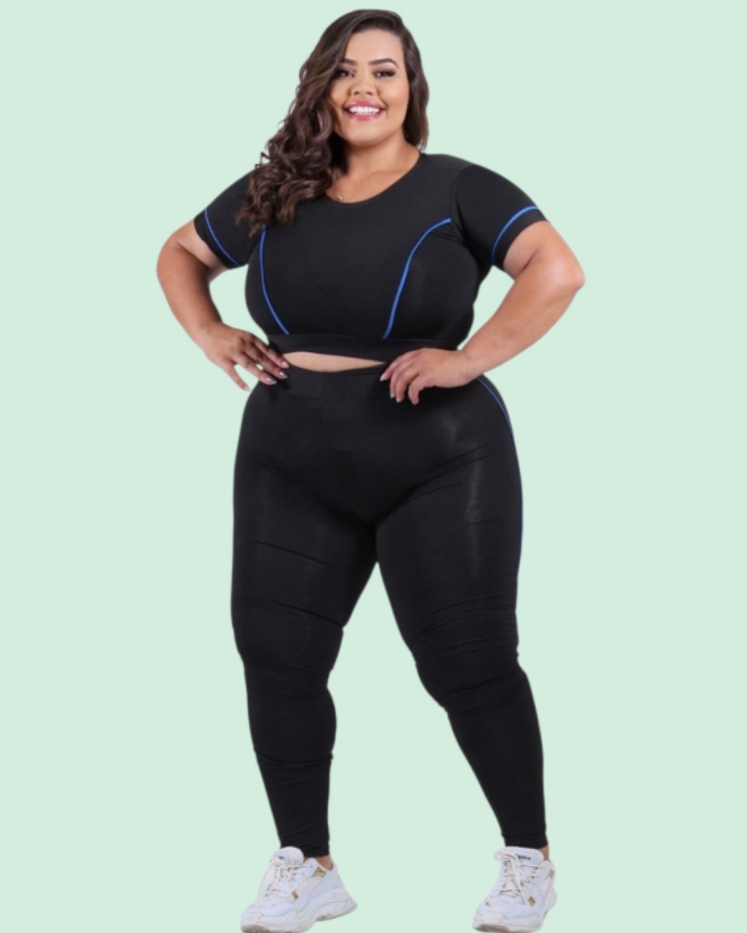 Conjunto de Calça G3 Cropped com viés vermelho ❤️