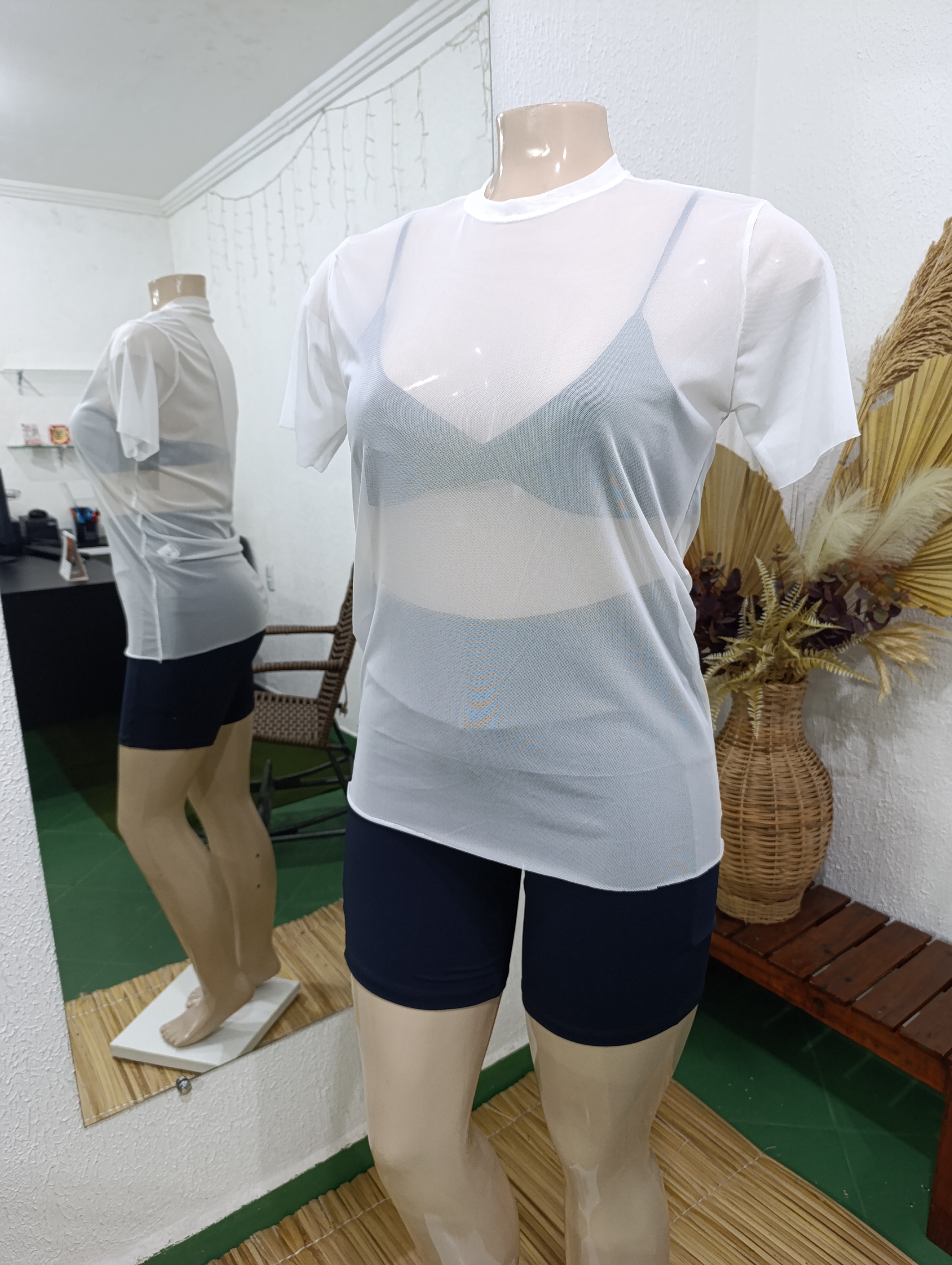 Blusa G tule sem costura cor BRANCA