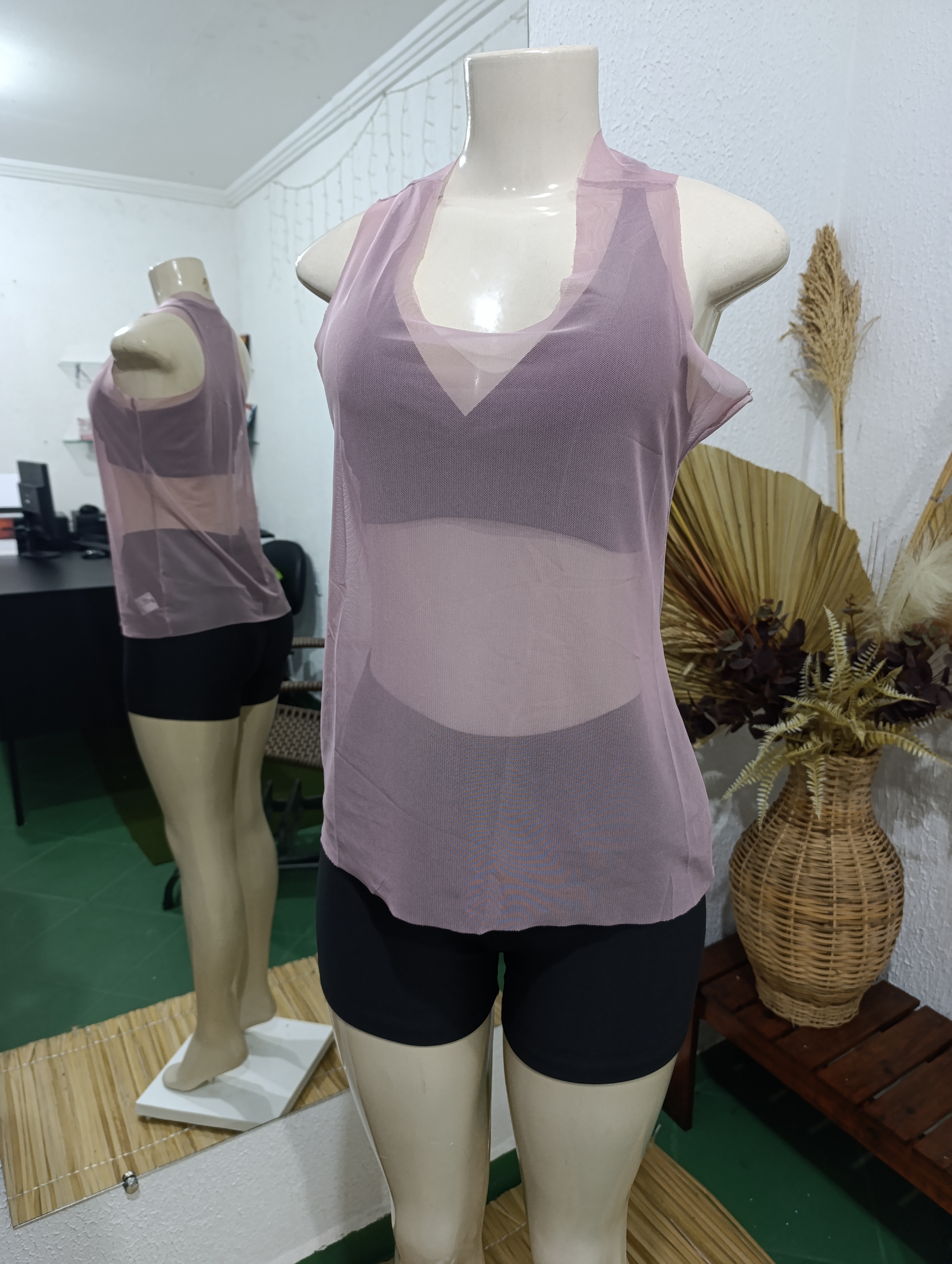 Regata M tule sem costura Rosê