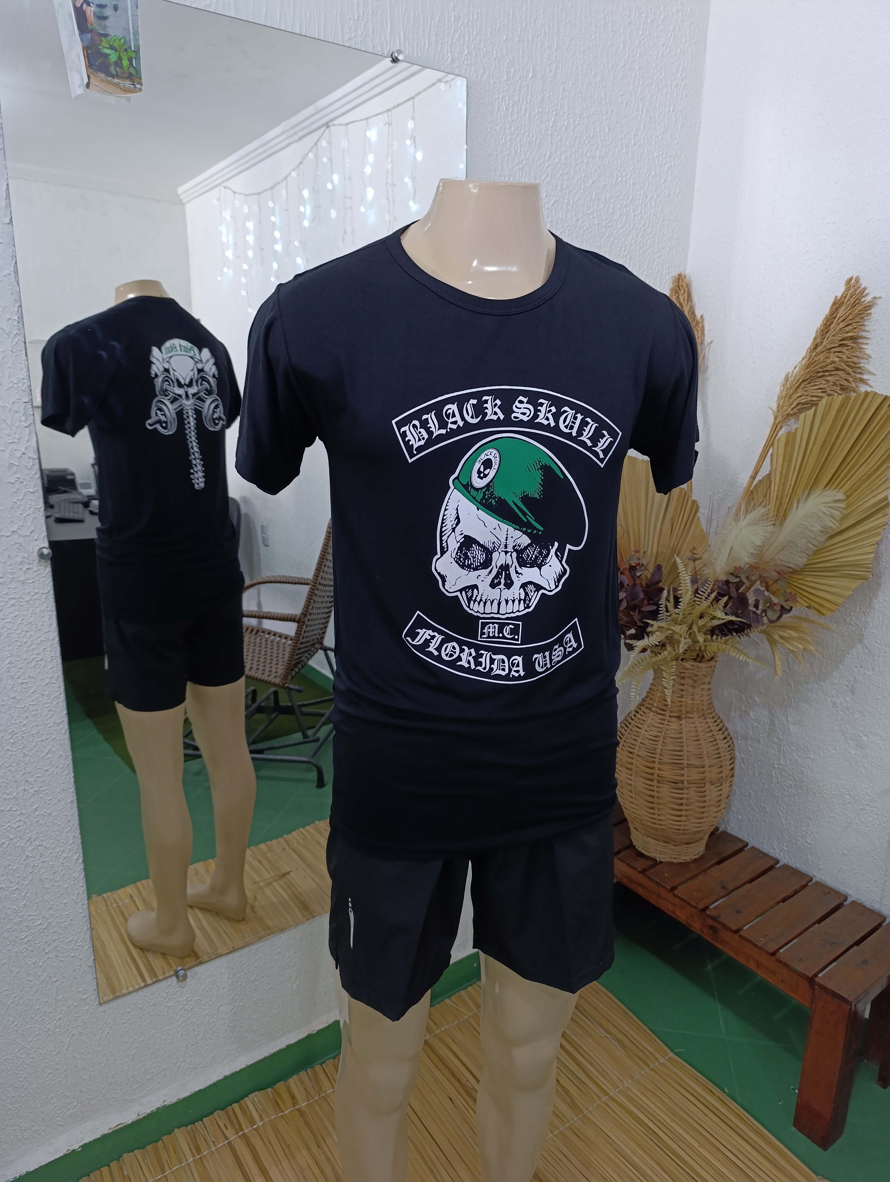 Camisa M BLACK SKULL carveira boina Verde