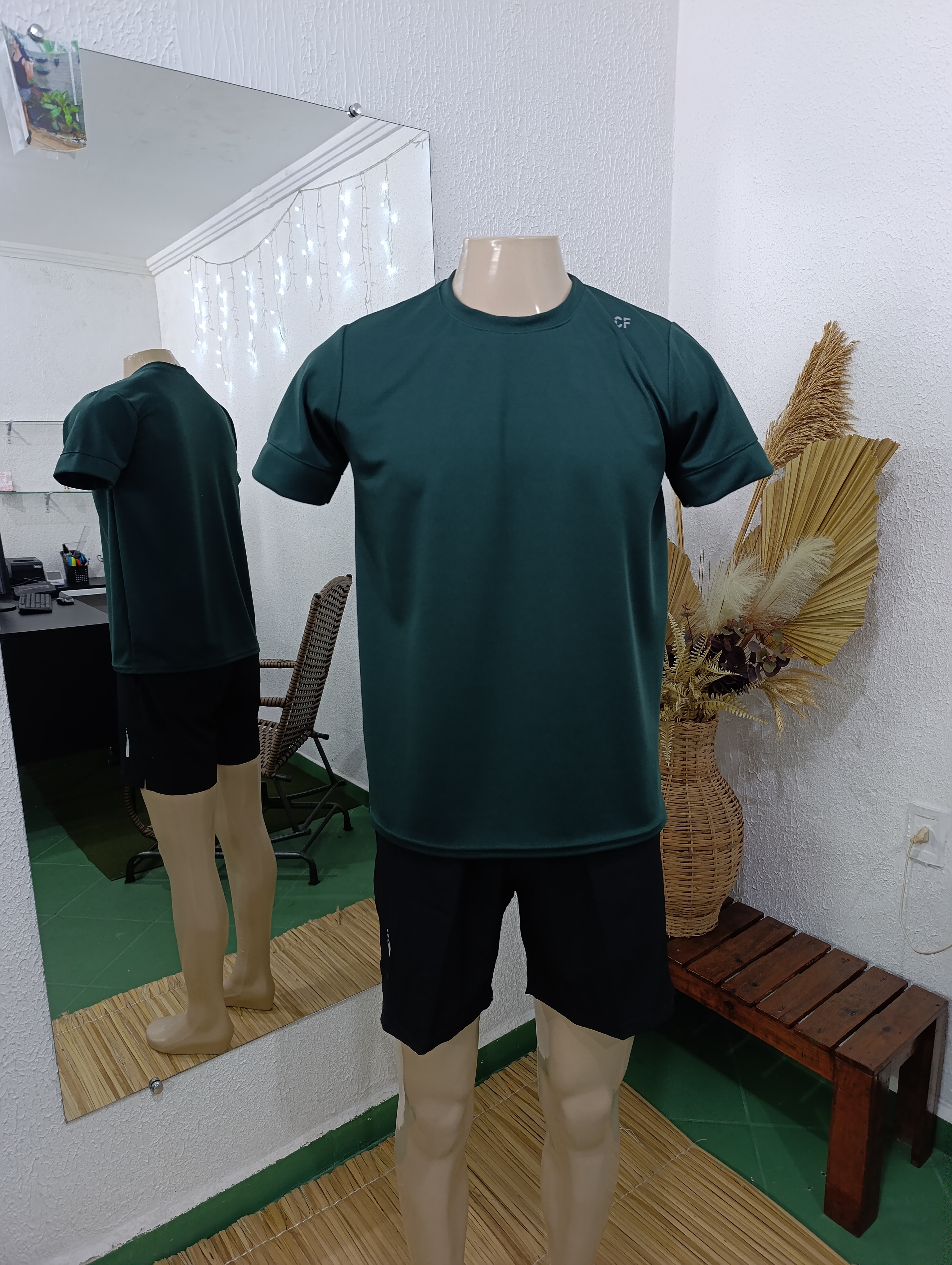 Camisa M Dryfit DRY SPORT toda verde escuro