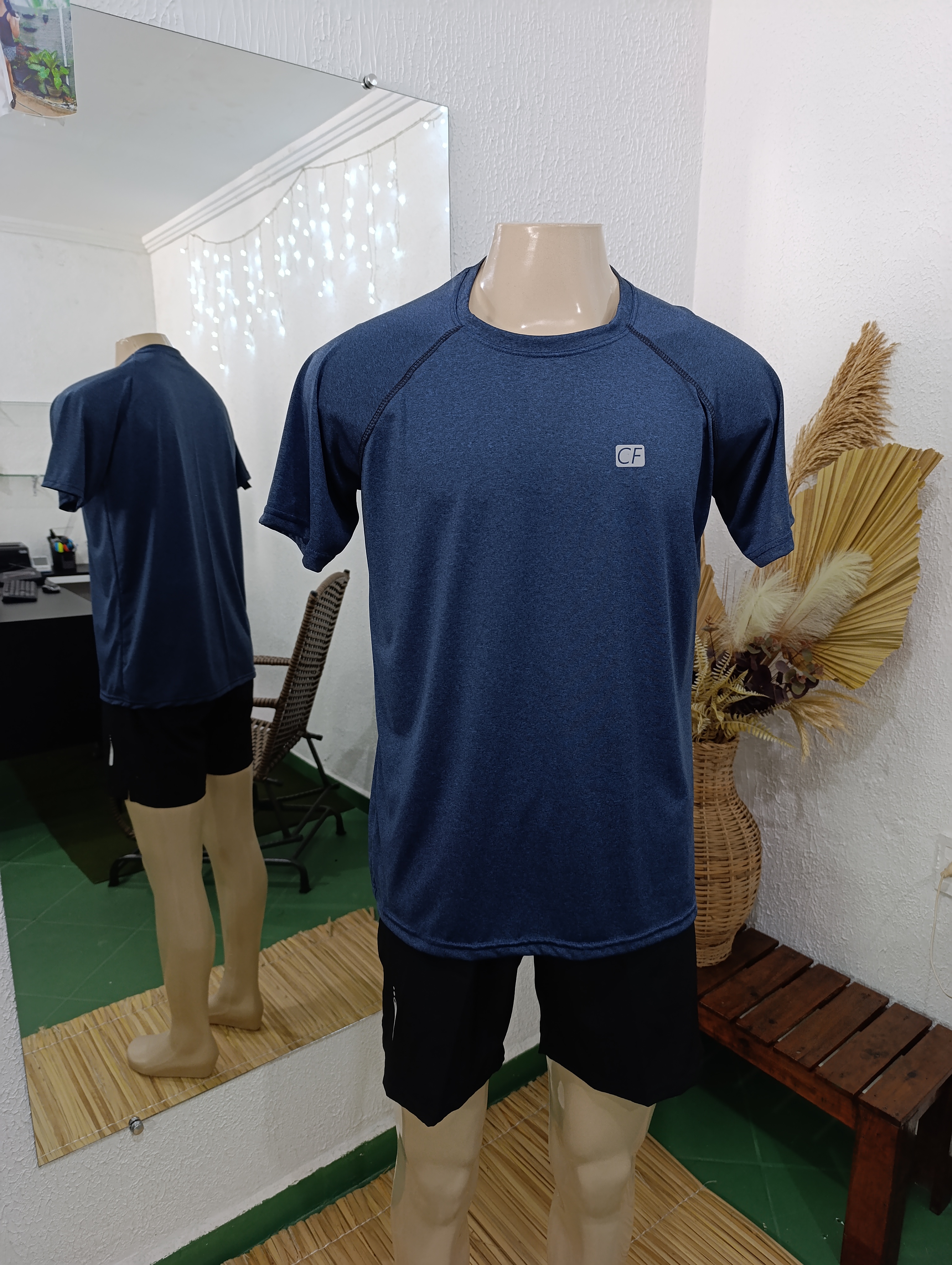 Camisa M Dryfit azul Marinho mescla