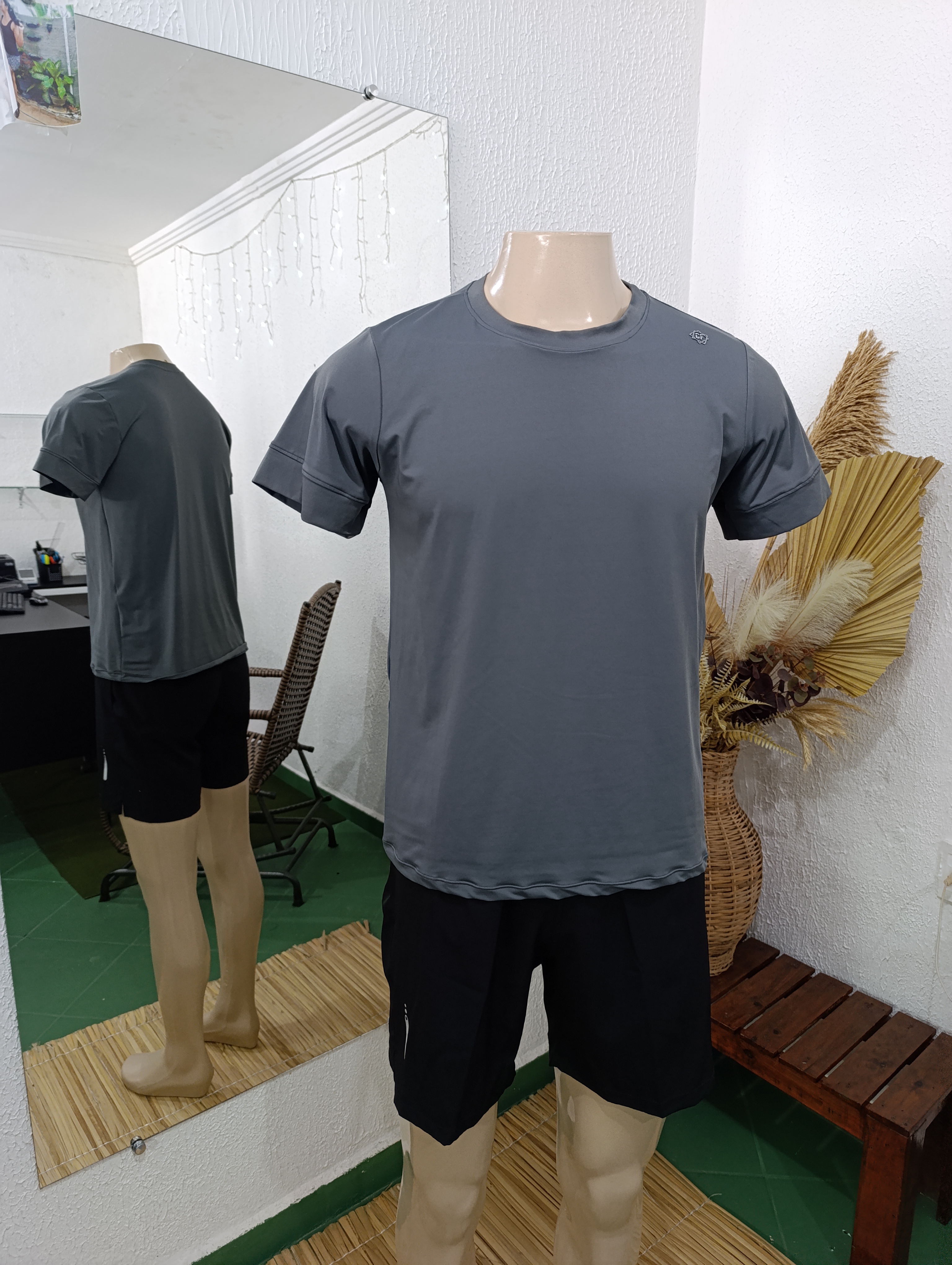 Camisa M POLIAMIDA lisa cor CINZA