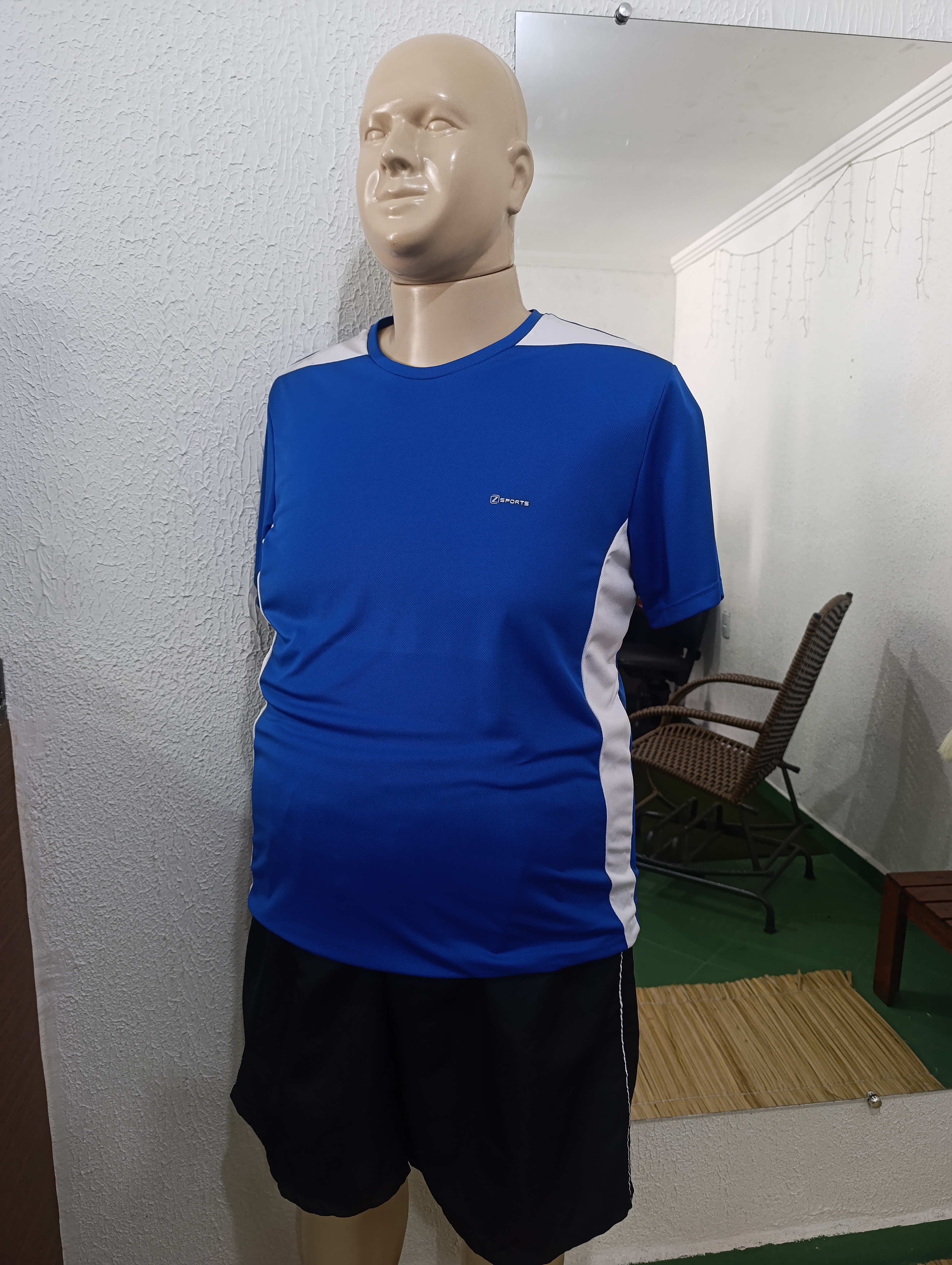 Camisa G2 DRYFIT cor Azul Royal com ombros Branco