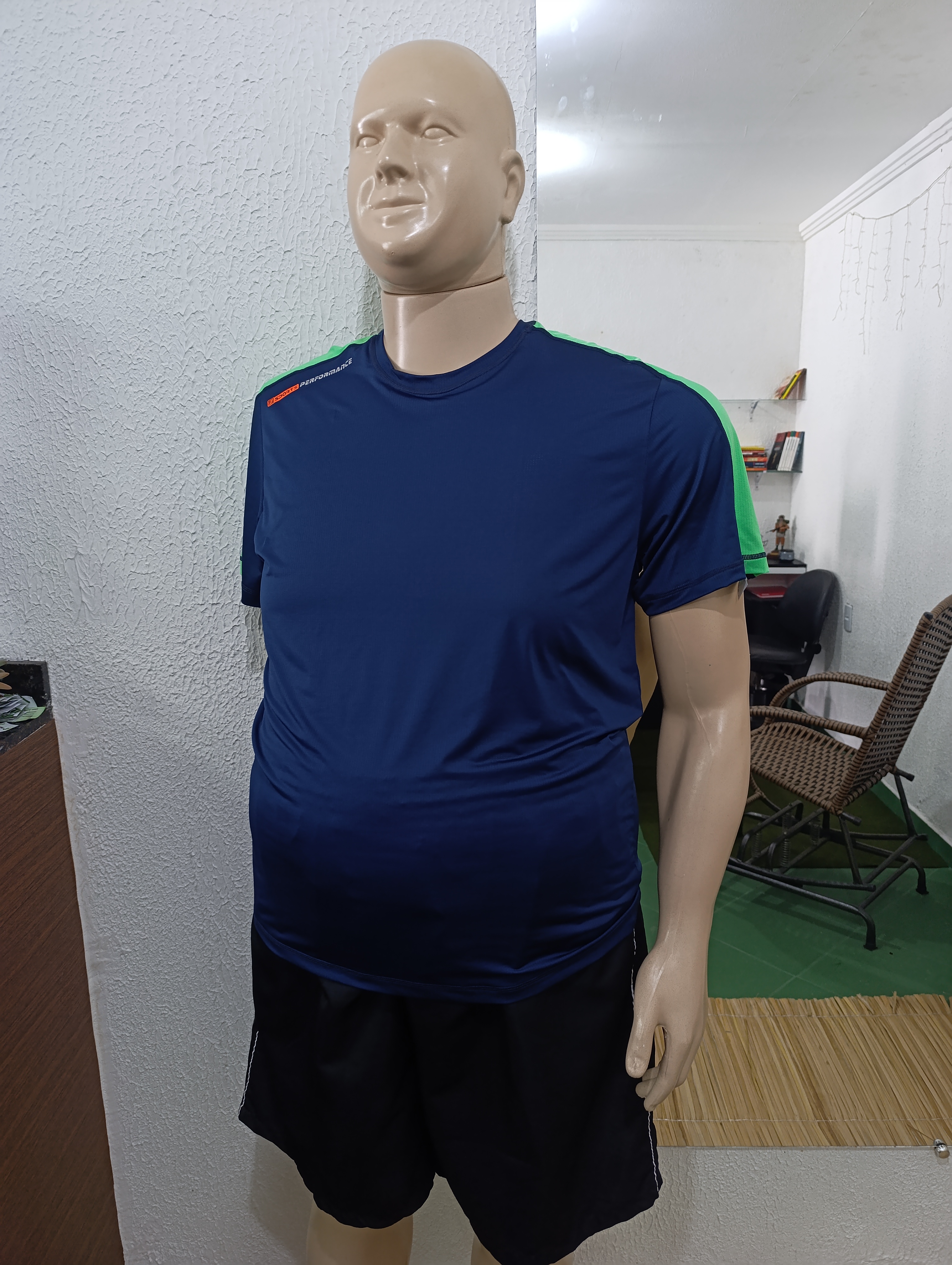 Camisa G3 Poliamida Marinho com ombros verde