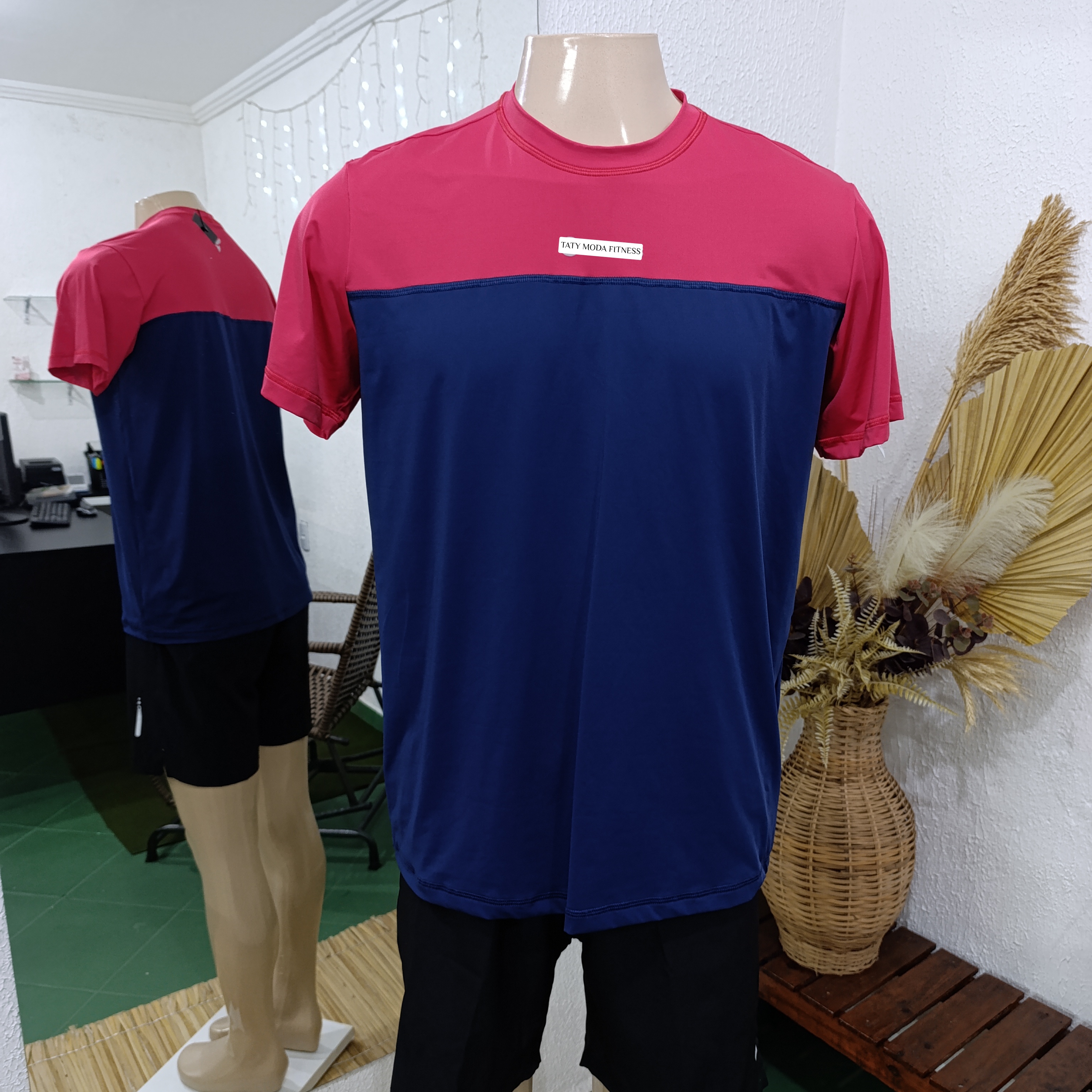 Camisa G POLIAMIDA duas cores MARINHO com ombros vermelho