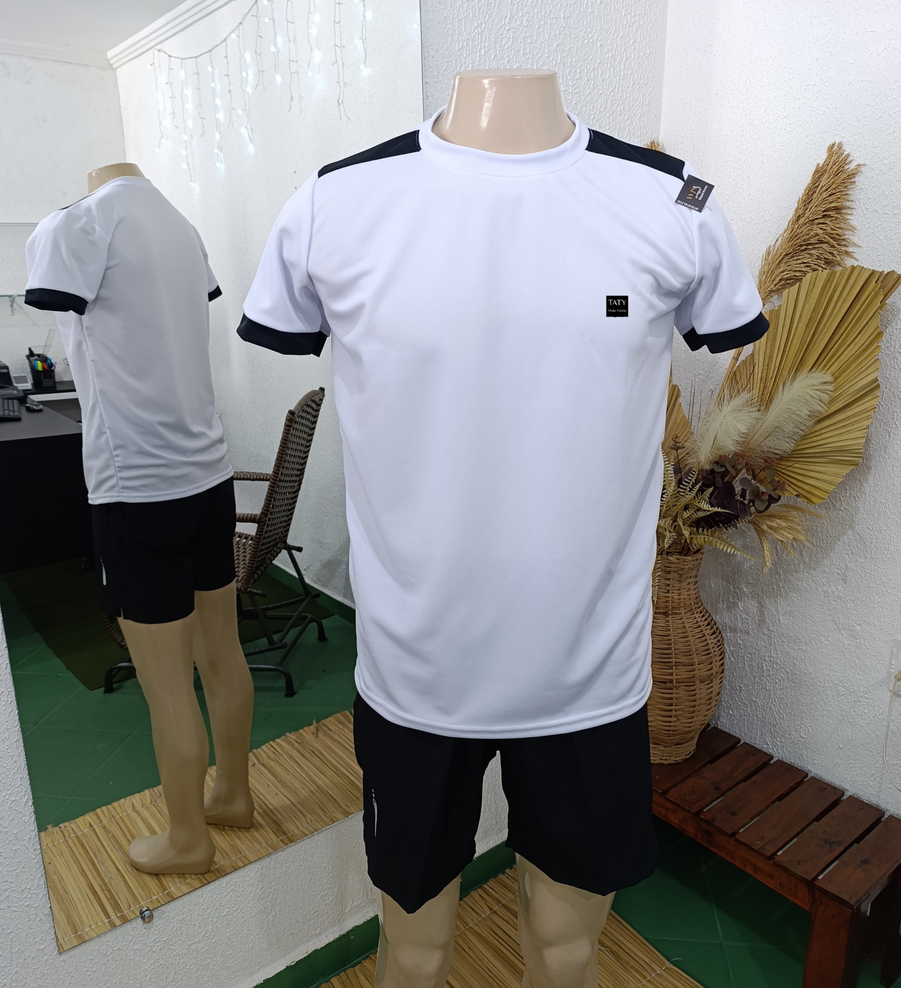 Camisa G Dryfit BRANCO com detalhes preto