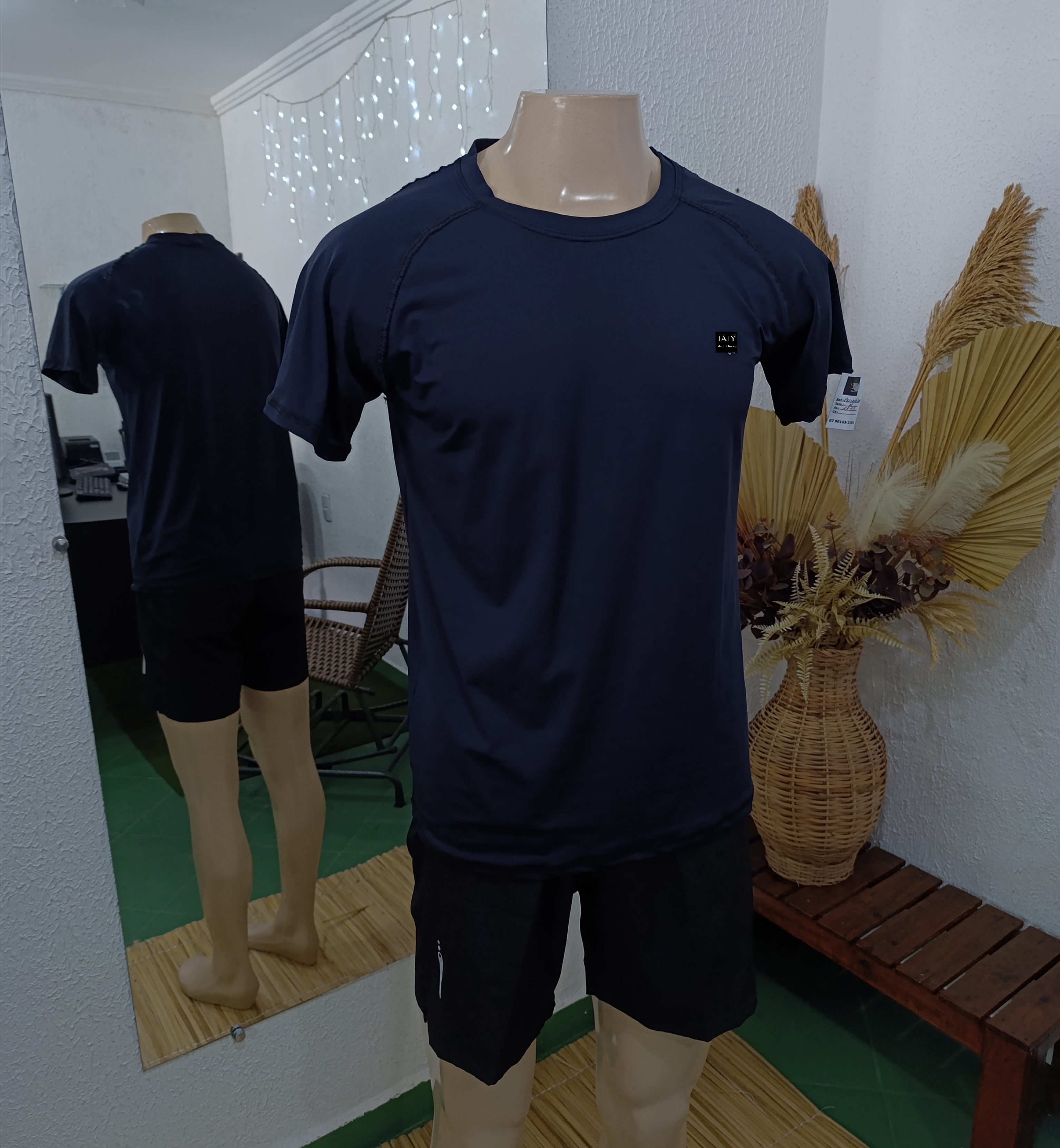 Camisa GG POLIAMIDA lisa toda PRETA