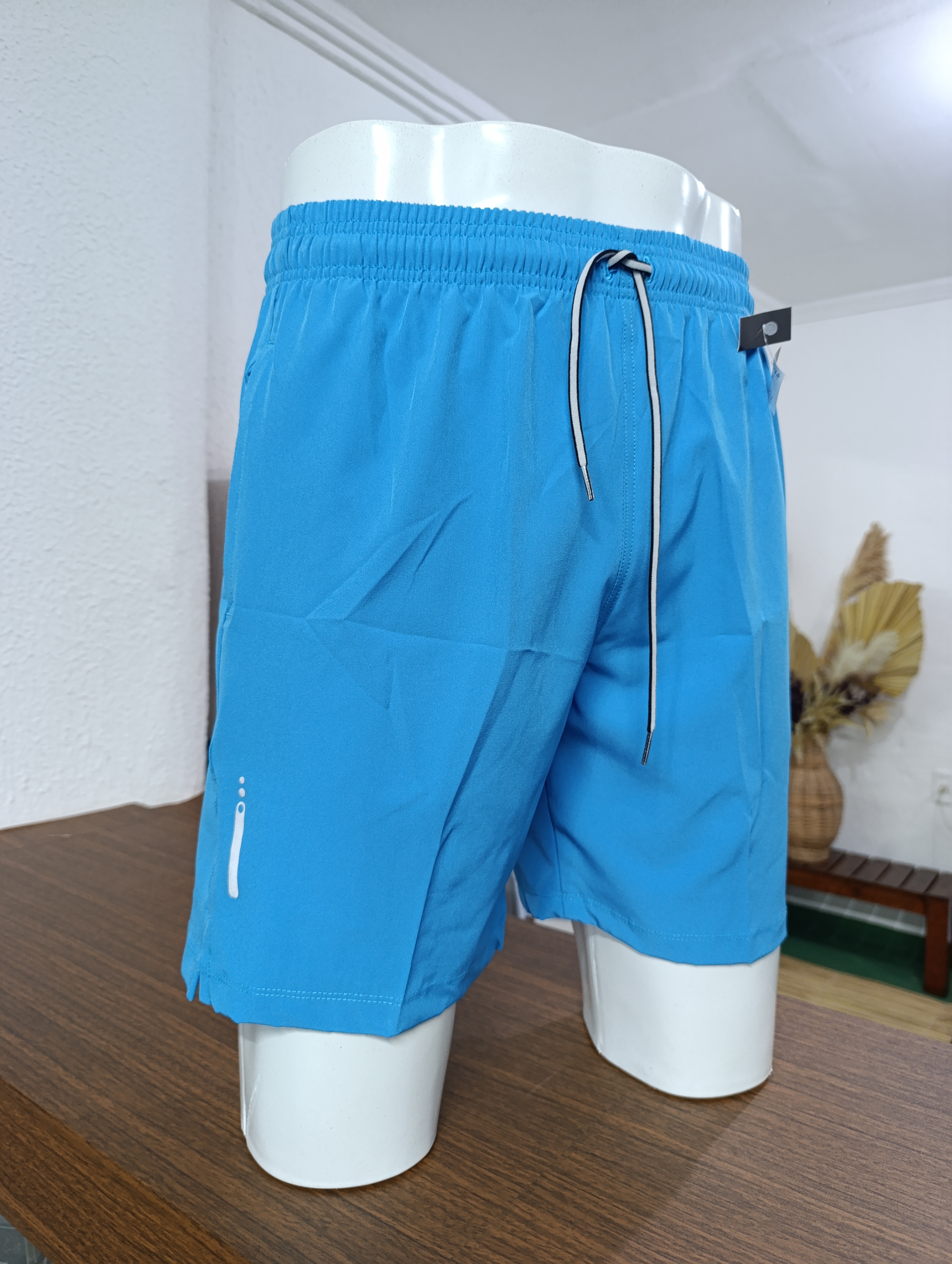 Short M TACTEL com elastano Azul bebê