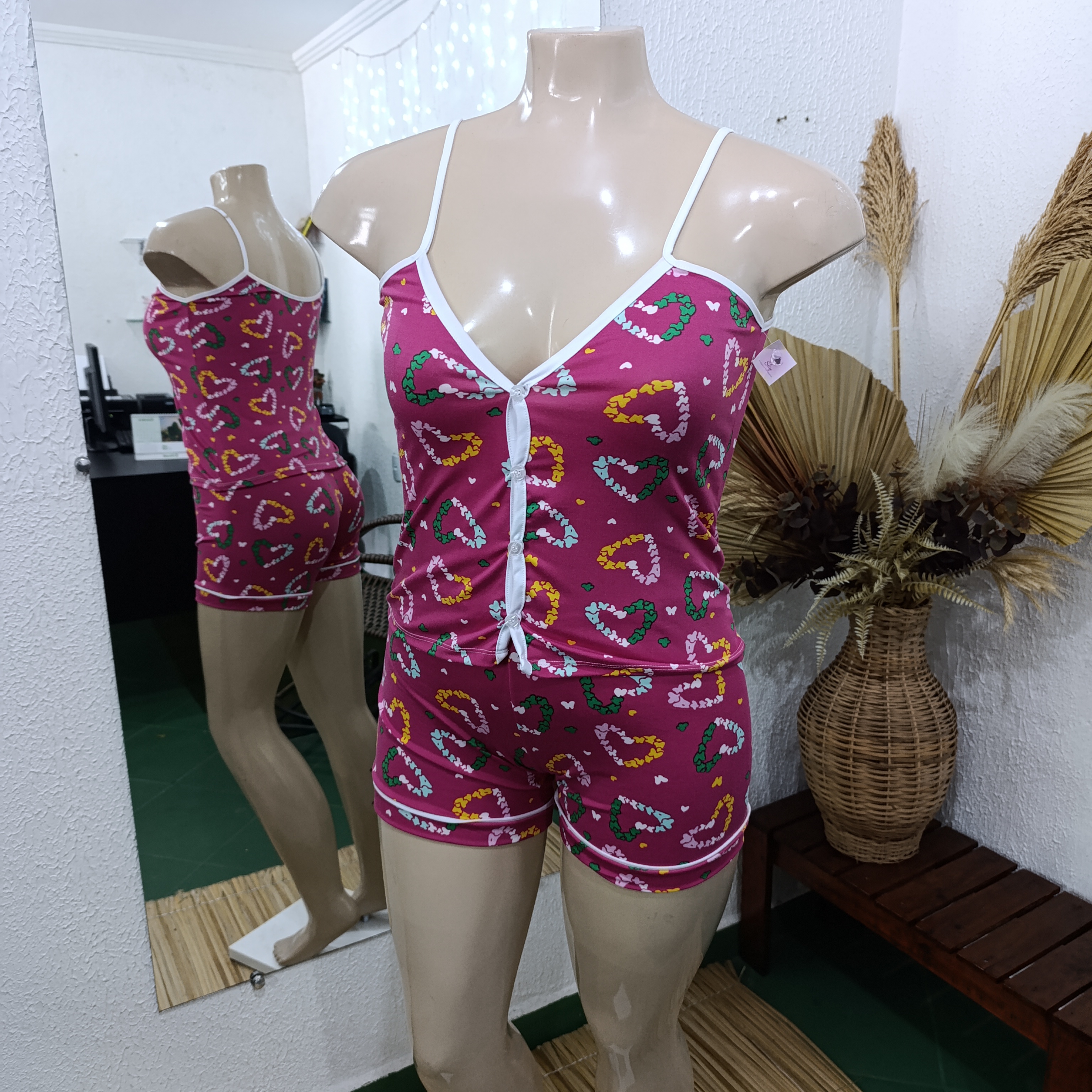 Baby Doll G ROSA com botão PROMOÇÃO