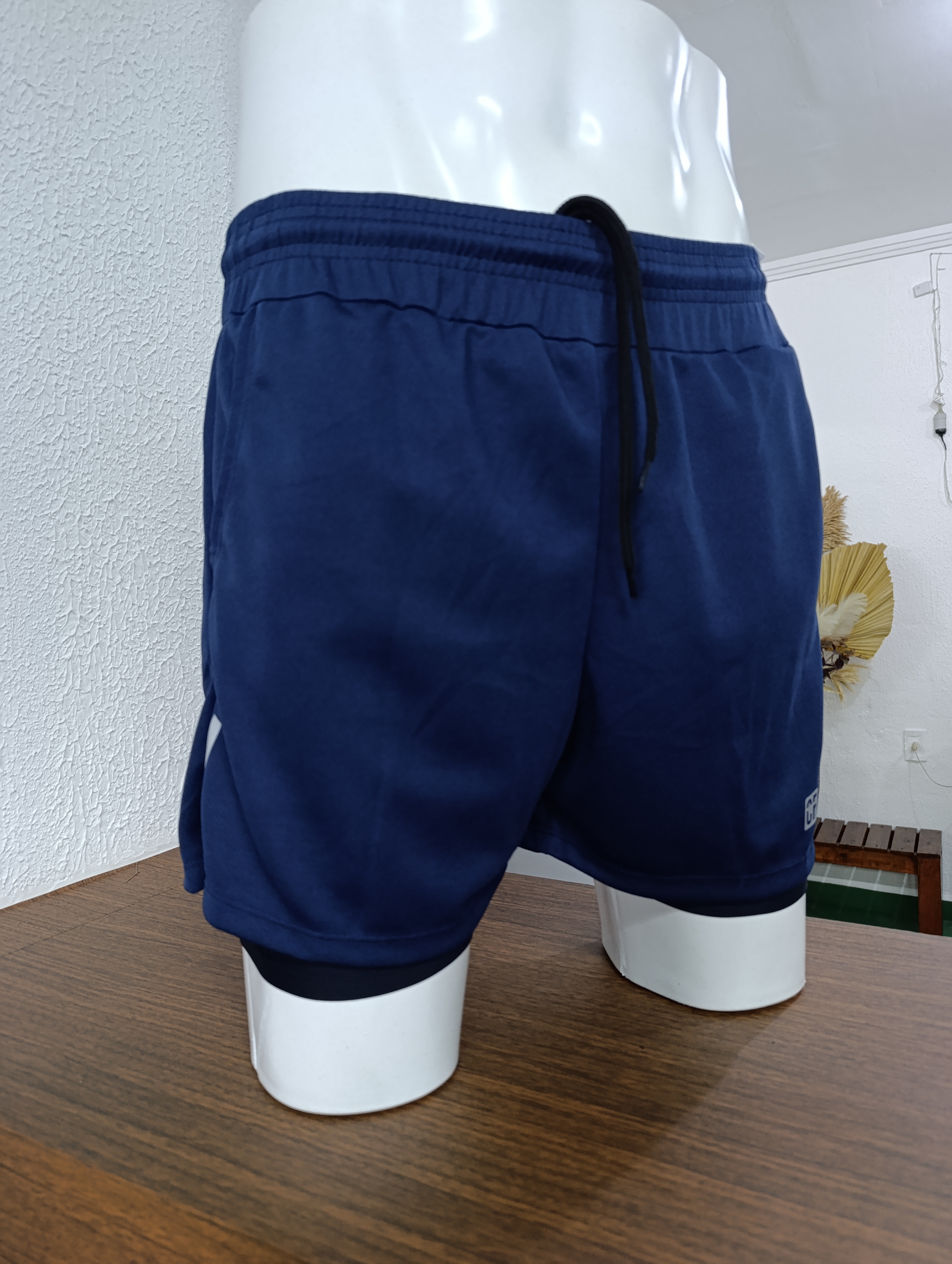 Short Masculino P short Duplo Marinho meia cocha